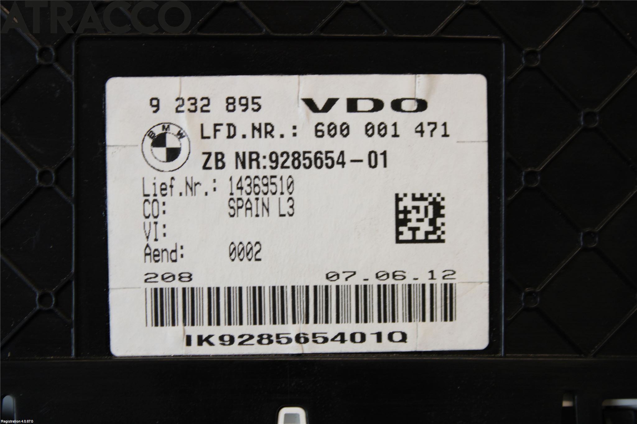 BMW 3 F30/F31/F80 12-19 Instr Kombinert