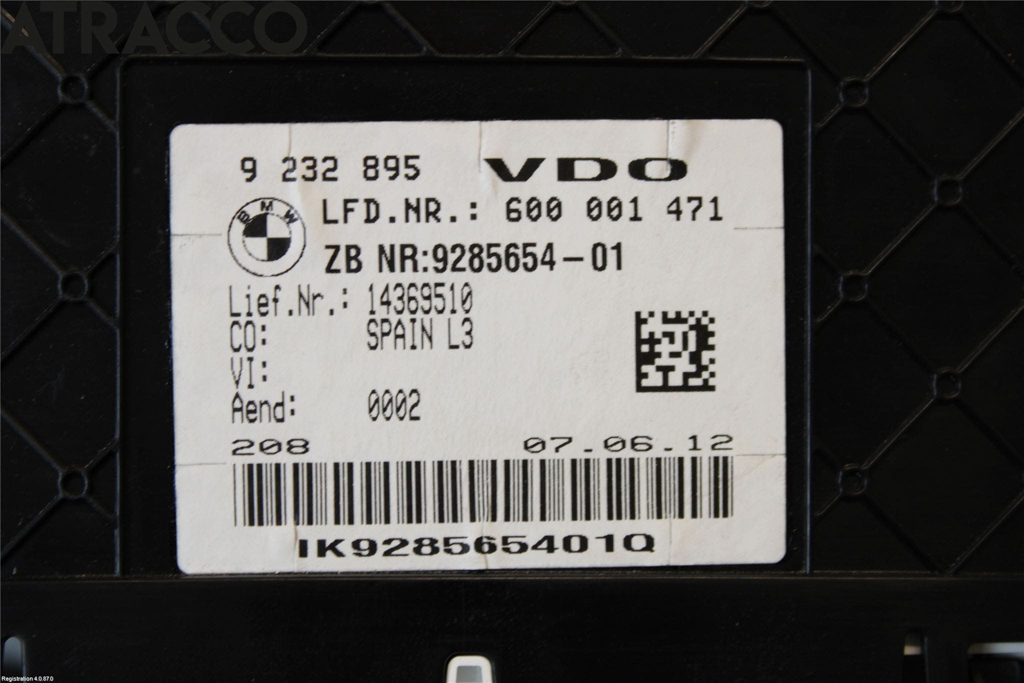 BMW 3 F30/F31/F80 12-19 Instr Kombinert