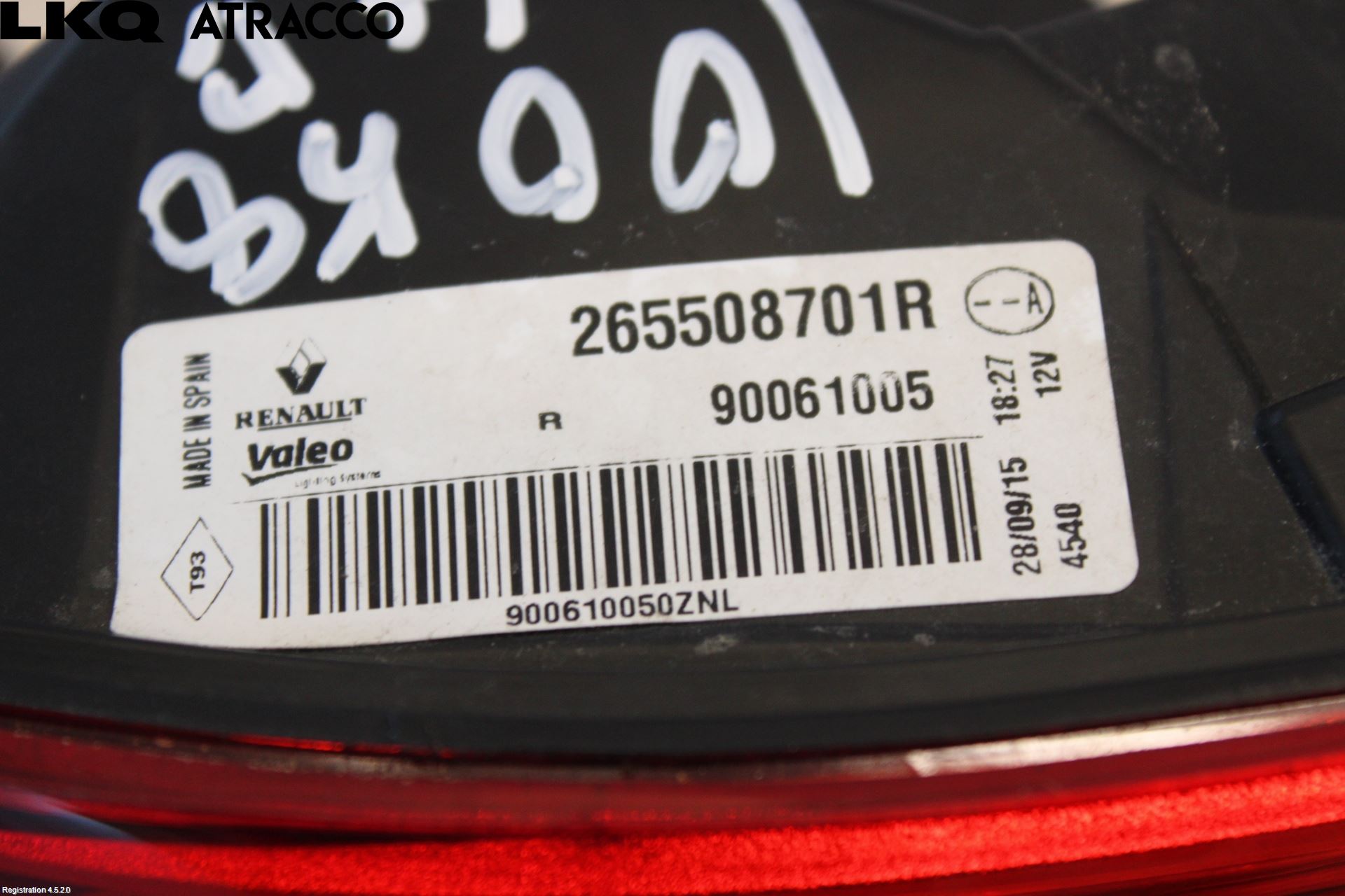 Renault KADJAR 15- Baklykt Høyre