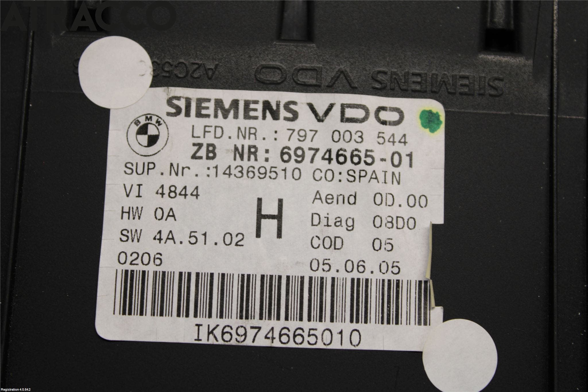 BMW 3 E90/91 SED/TOU 05-12 Instr Kombinert