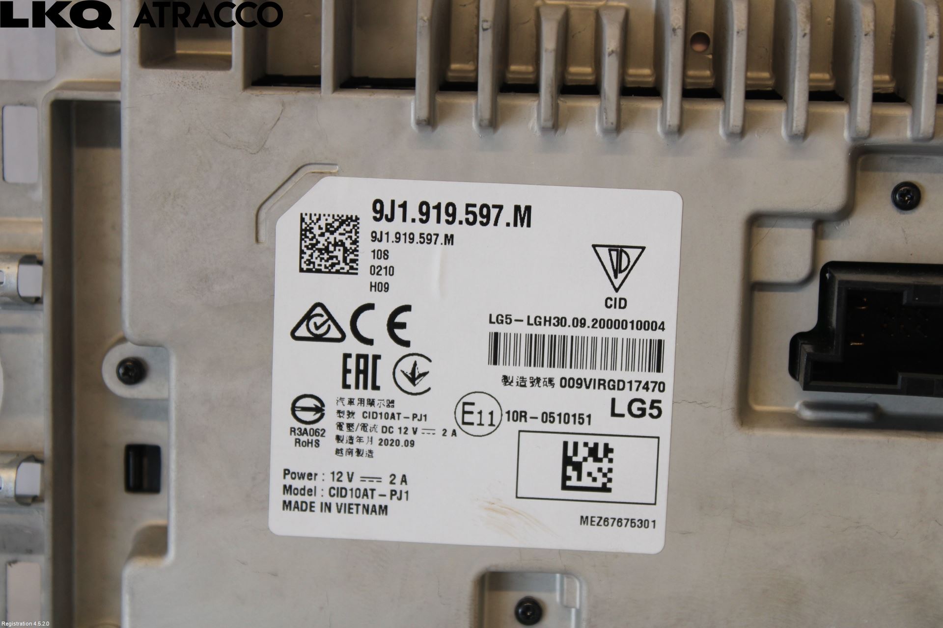 Porsche TAYCAN 20- Multifunktionsdisplay