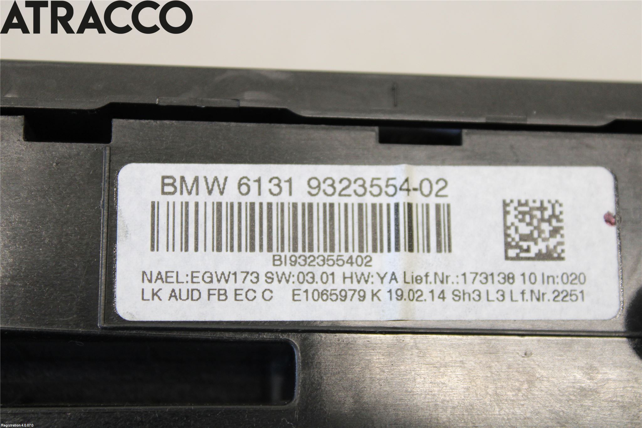 BMW 3 F30/F31/F80 12-19 Varme Ac Betjening-Display