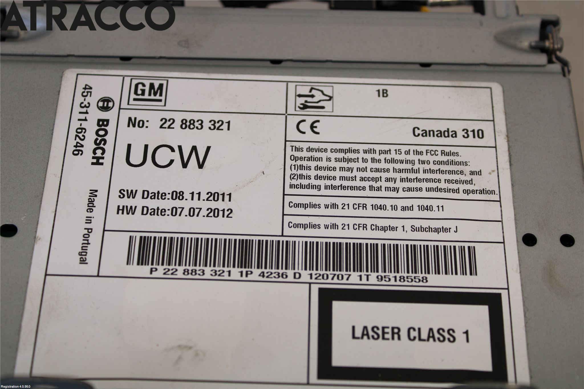 Opel ZAFIRA C 12-19 Stereo Radio Med Cd