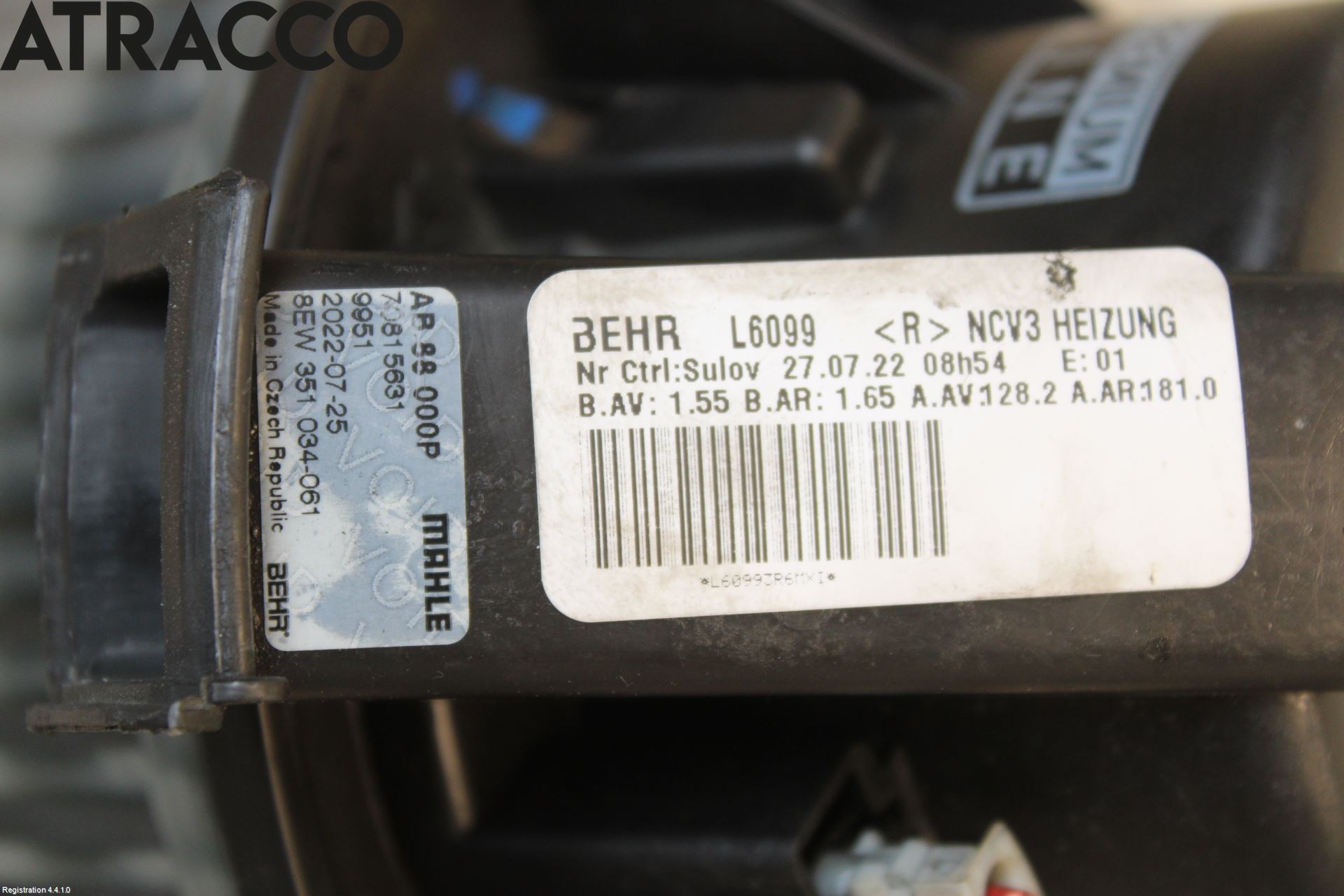 Mercedes-Benz MB SPRINTER (W906) 06-18 Varmeapparat Viftemotor