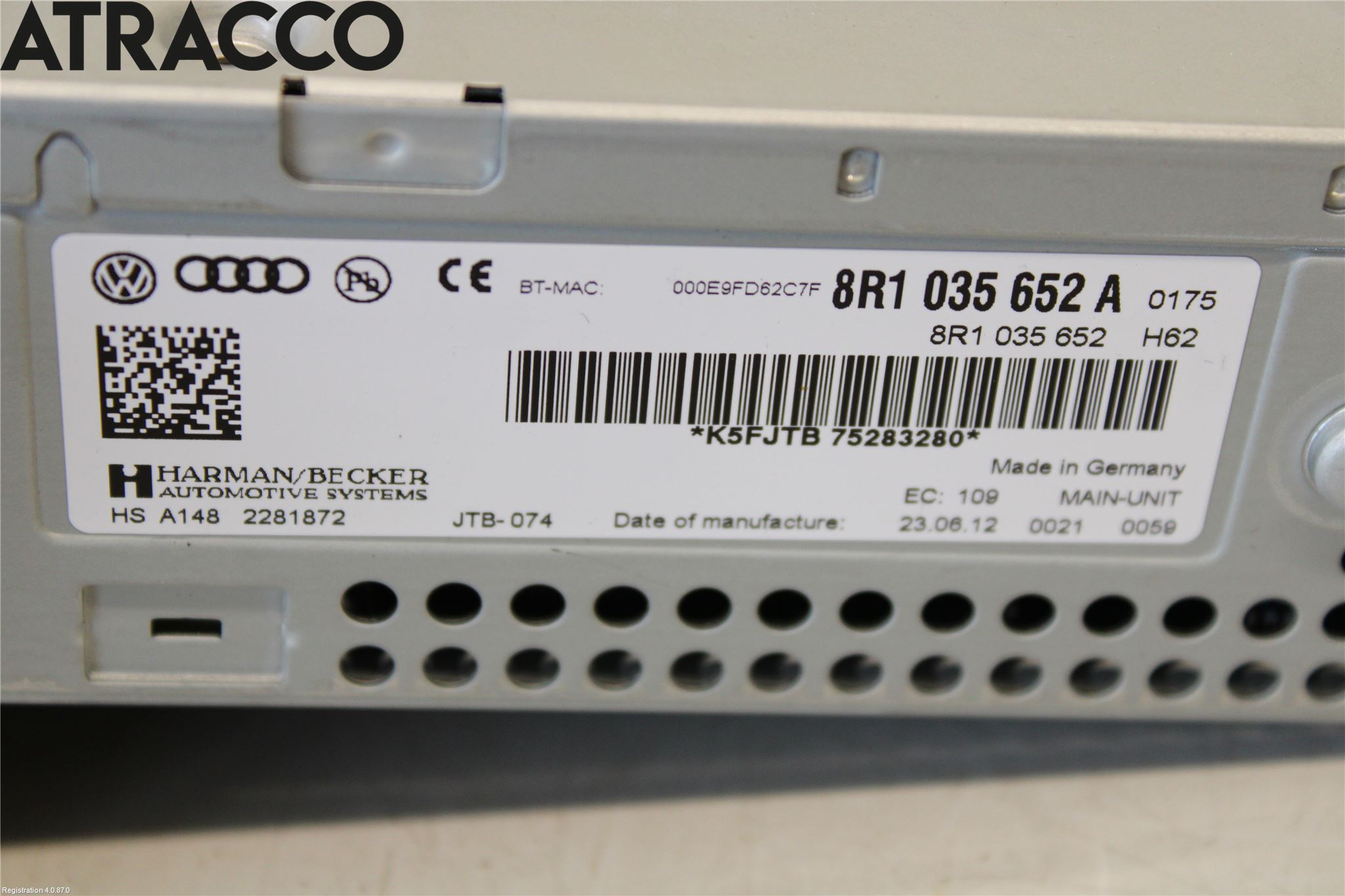 Audi A4/S4 08-11 Stereo Radio Med Cd