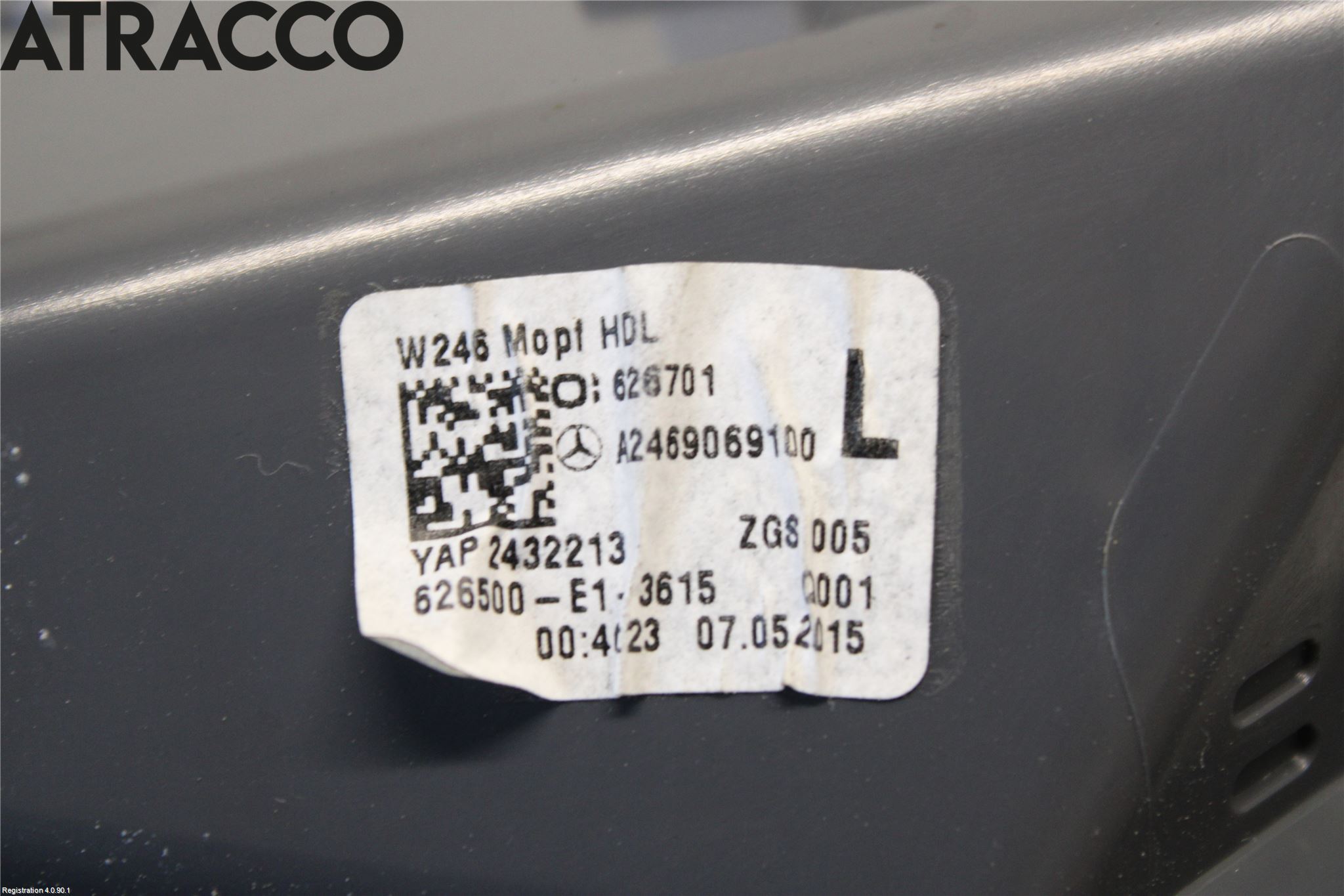 Mercedes-Benz MB B-KLASS (W246/W242) 12-19 Baklykt Venstre  På Luke(Indre