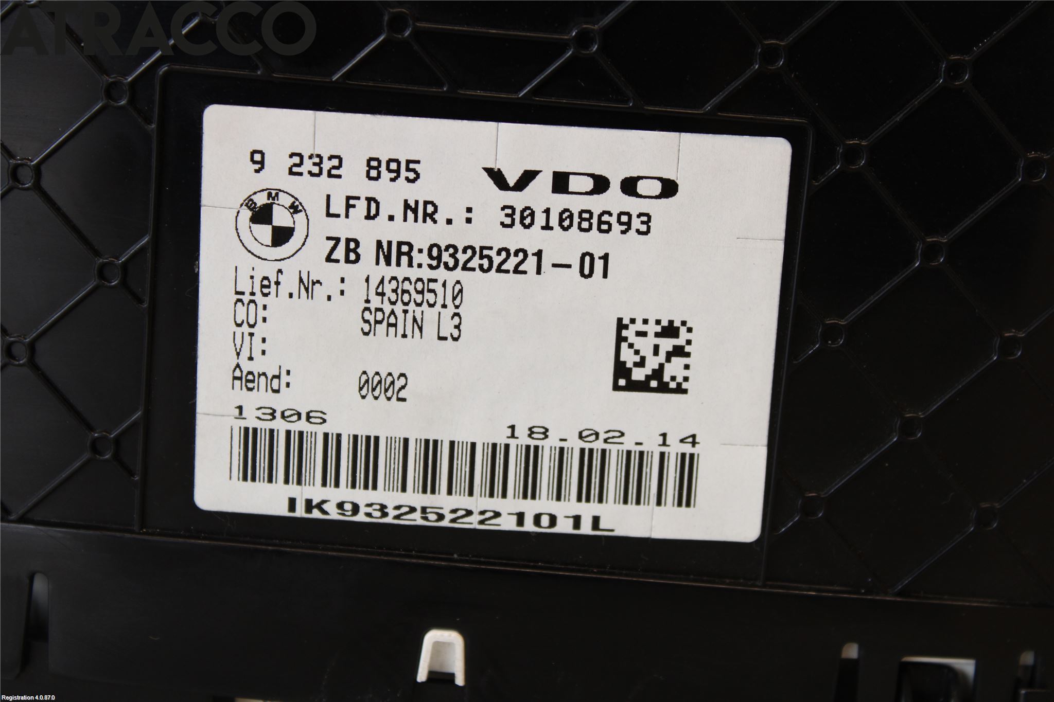 BMW 3 F30/F31/F80 12-19 Instr Kombinert