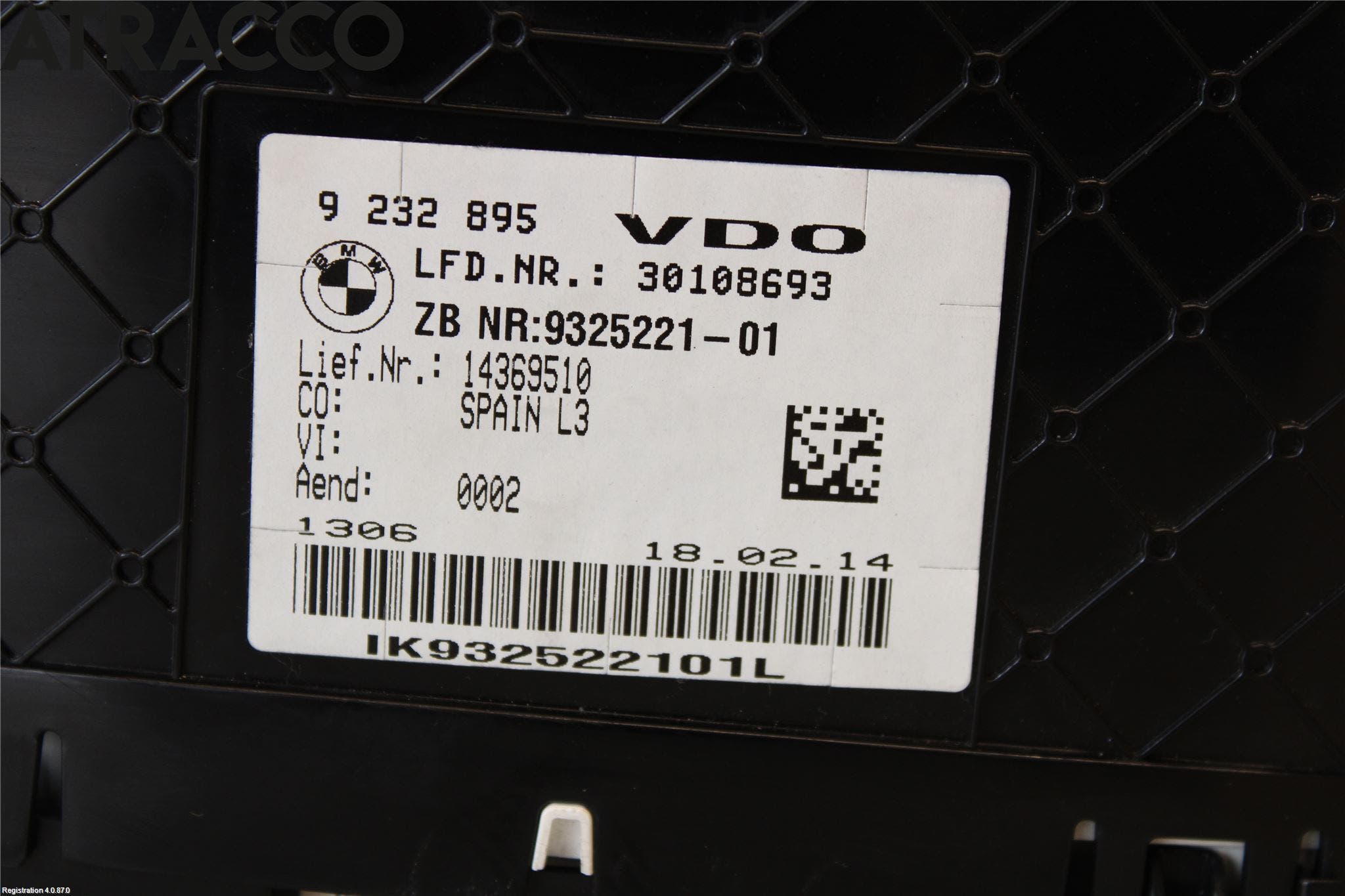 BMW 3 F30/F31/F80 12-19 Instr Kombinert