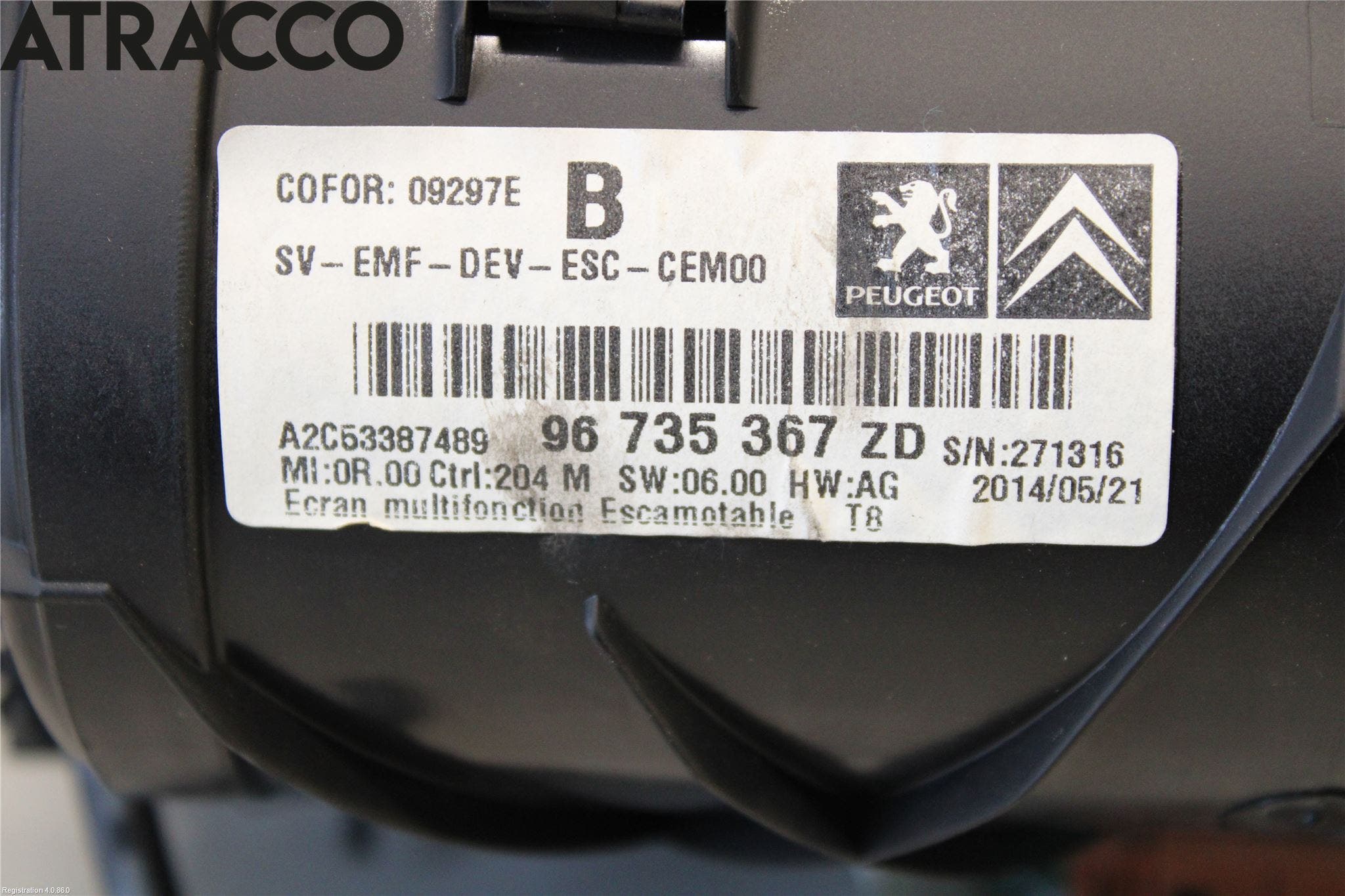 Peugeot 3008 09-16 Multifunktionsdisplay