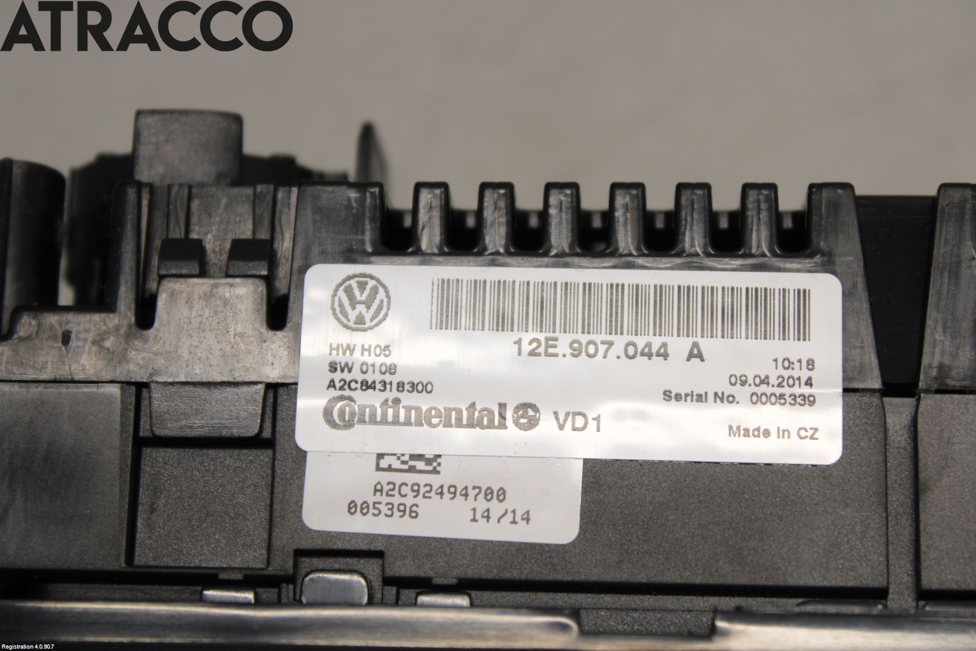 Volkswagen VW UP! / E-UP! Varme Ac Betjening-Display