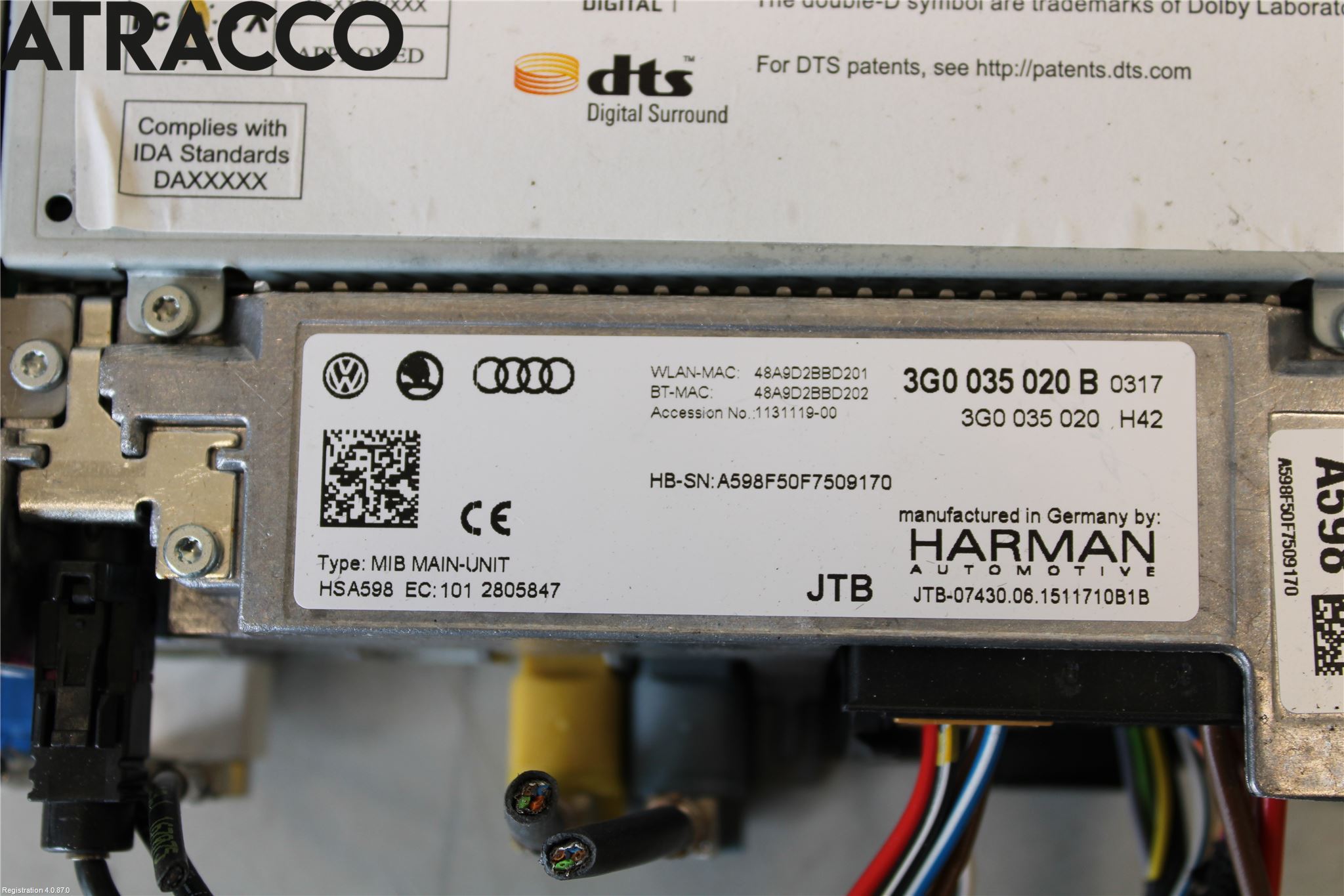 Volkswagen VW GOLF / E-GOLF VII 13-20 Stereo Radio Med Cd