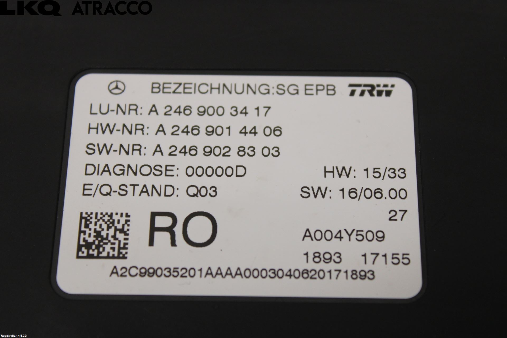 Mercedes-Benz MB CLA-KLASS (C117/X117) 13-19 Styreenhet Parkbrems