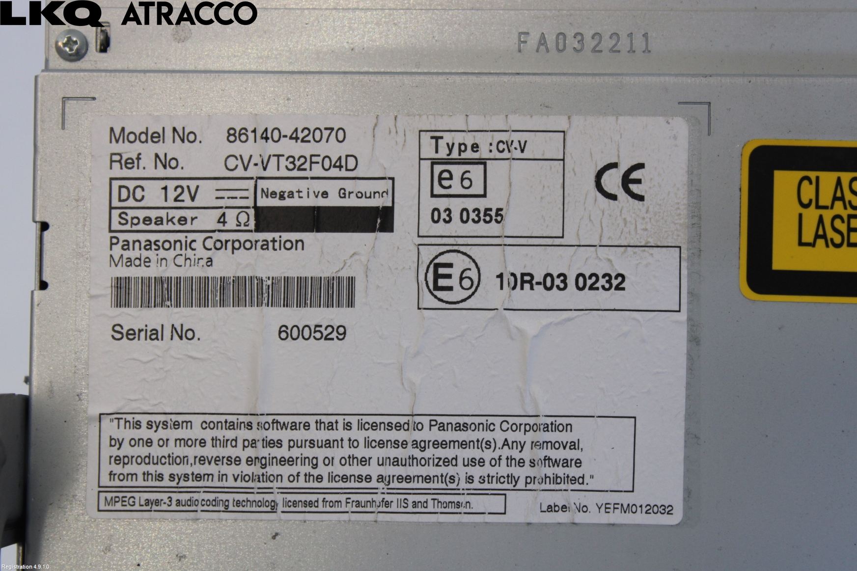 Toyota RAV4 13-18 Stereo Radio Med Cd