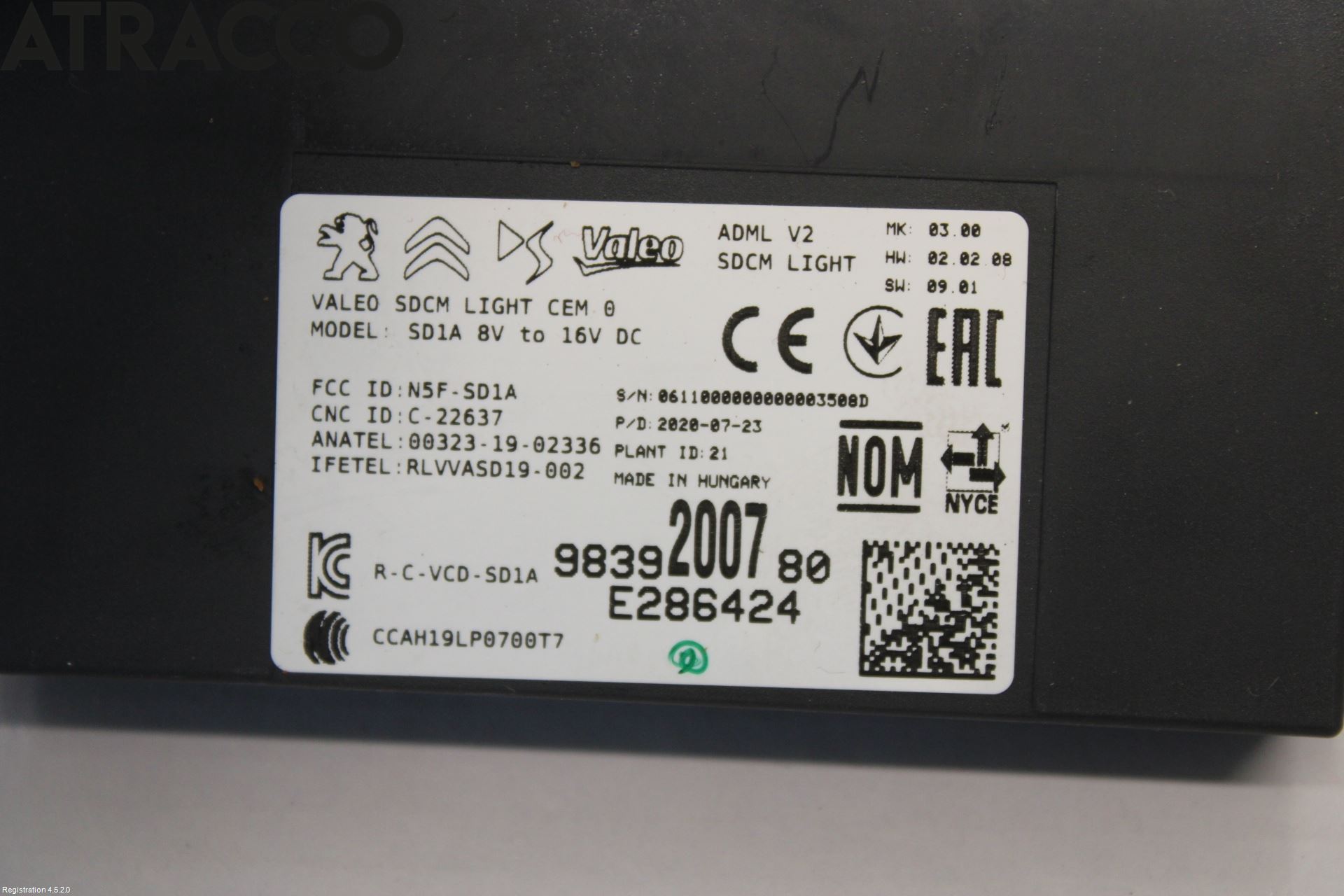 Opel CORSA F, CORSA-E 20- Styreenhet Øvrig