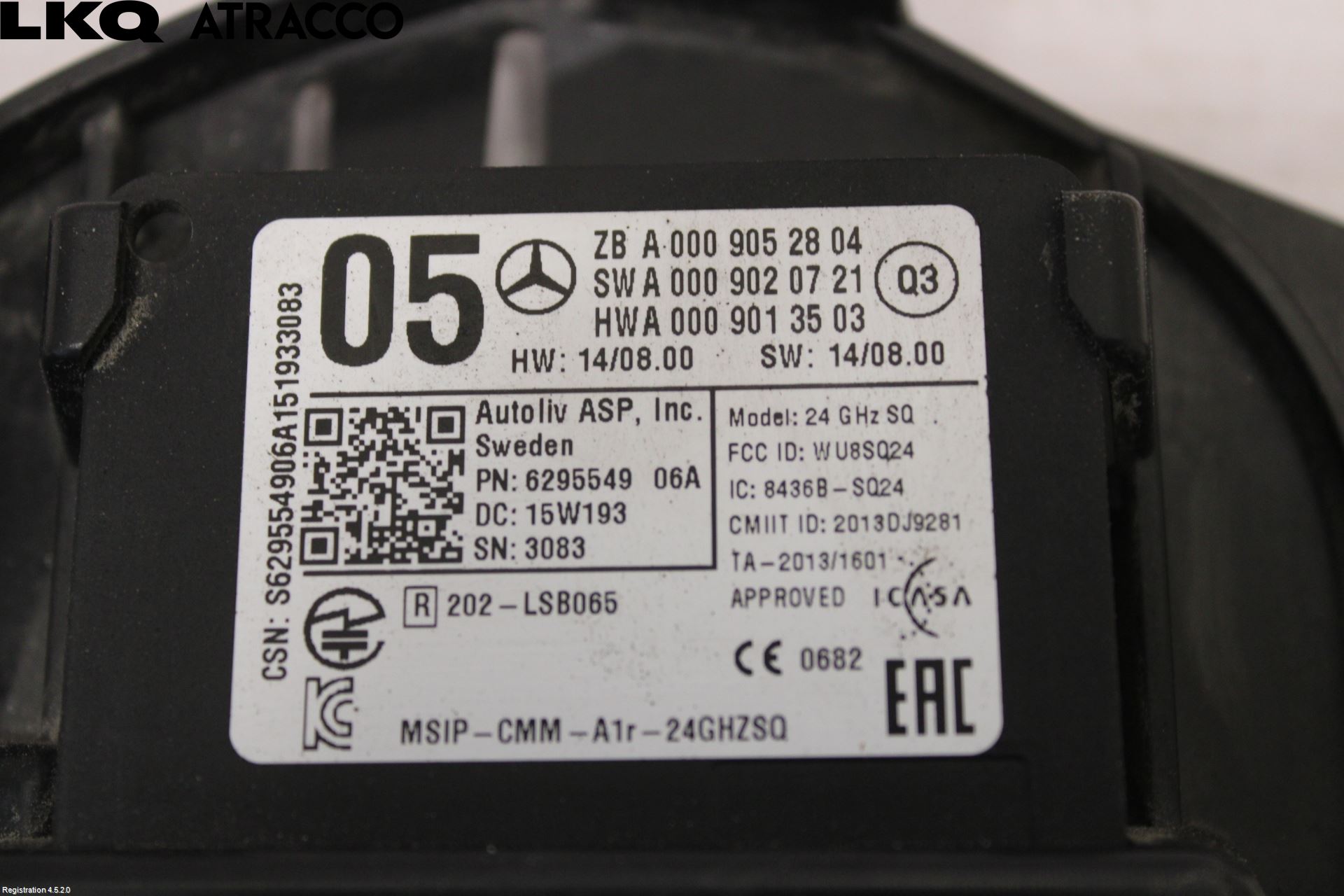 Mercedes-Benz MB B-KLASS (W246/W242) 12-19 Sensor Fartsbegrensning