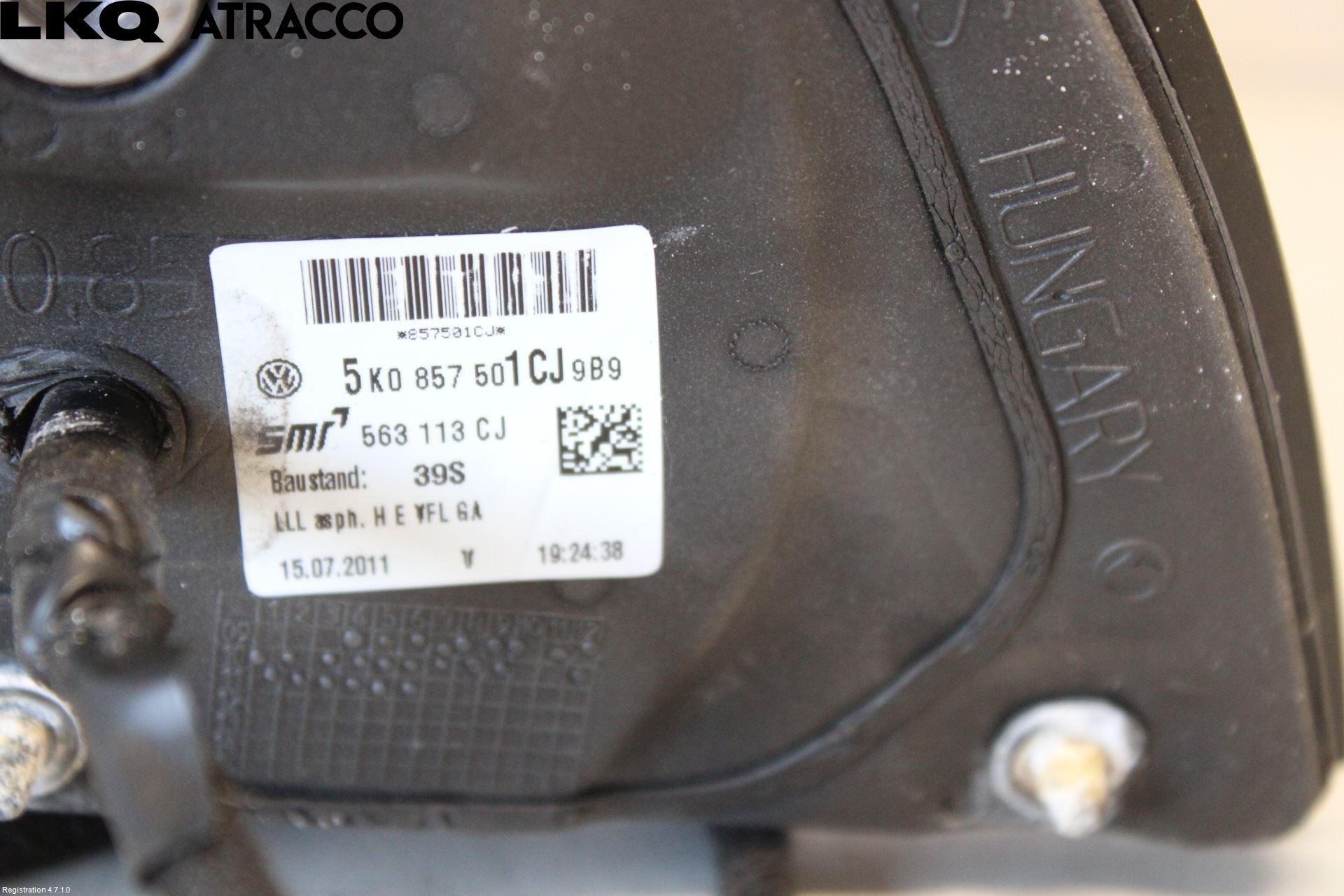 Volkswagen VW GOLF VI 09-13 Speil V M-El Justering