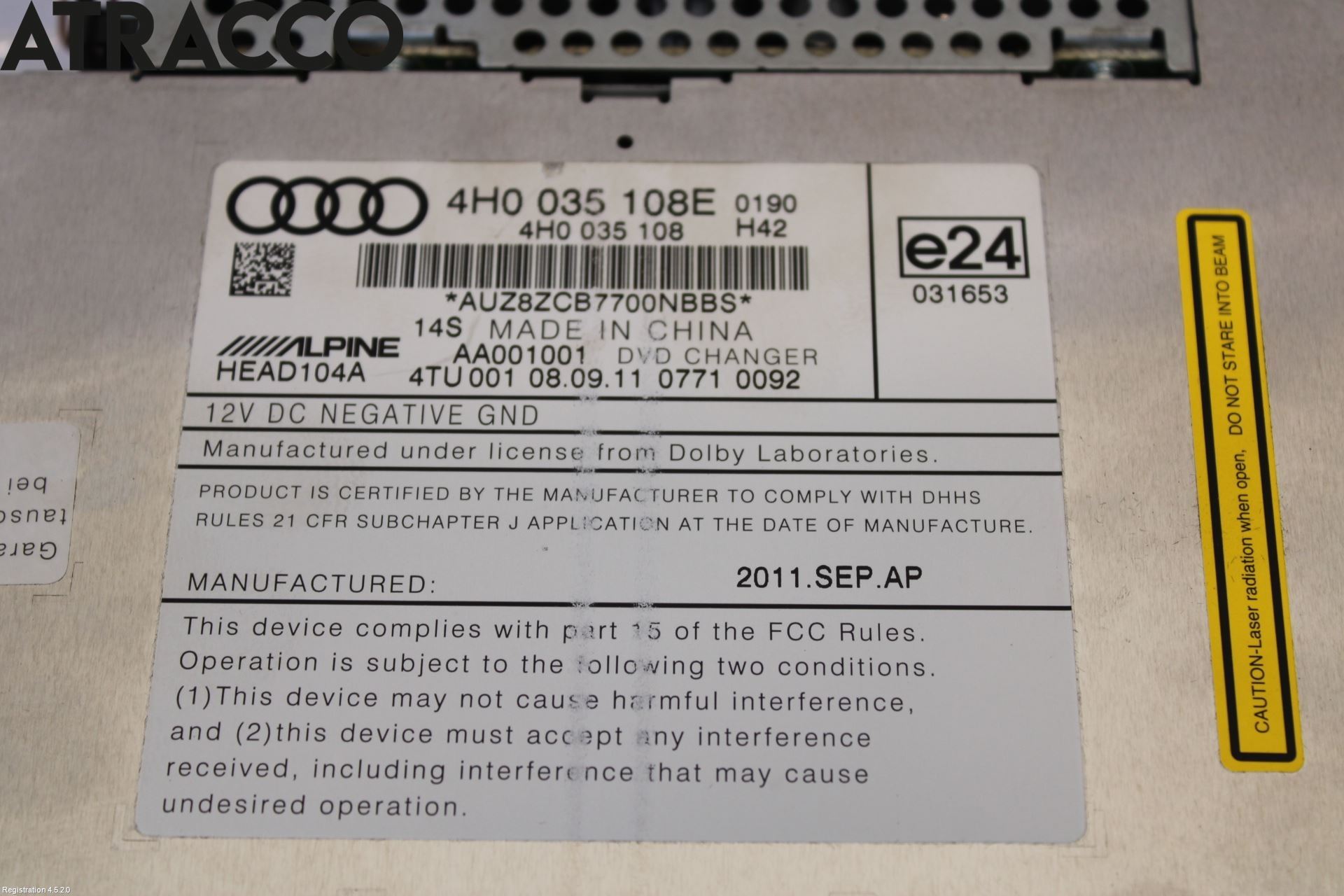 Audi A6/S6 4G 11-18 Stereo Cd Veksler