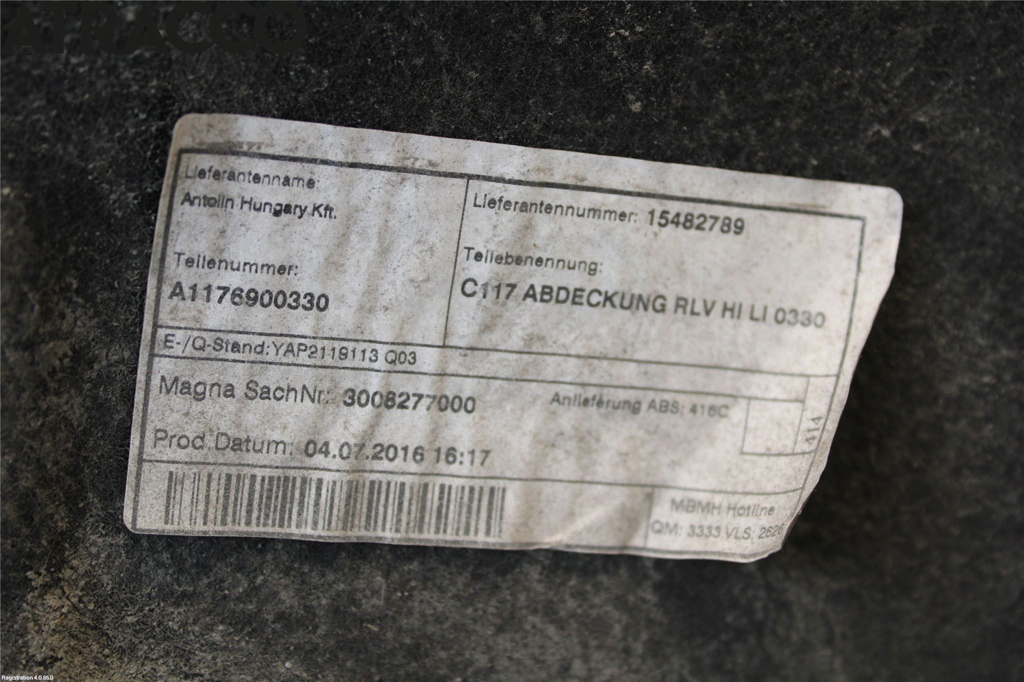 Mercedes-Benz MB CLA-KLASS (C117/X117) 13-19 Skjerm Indre