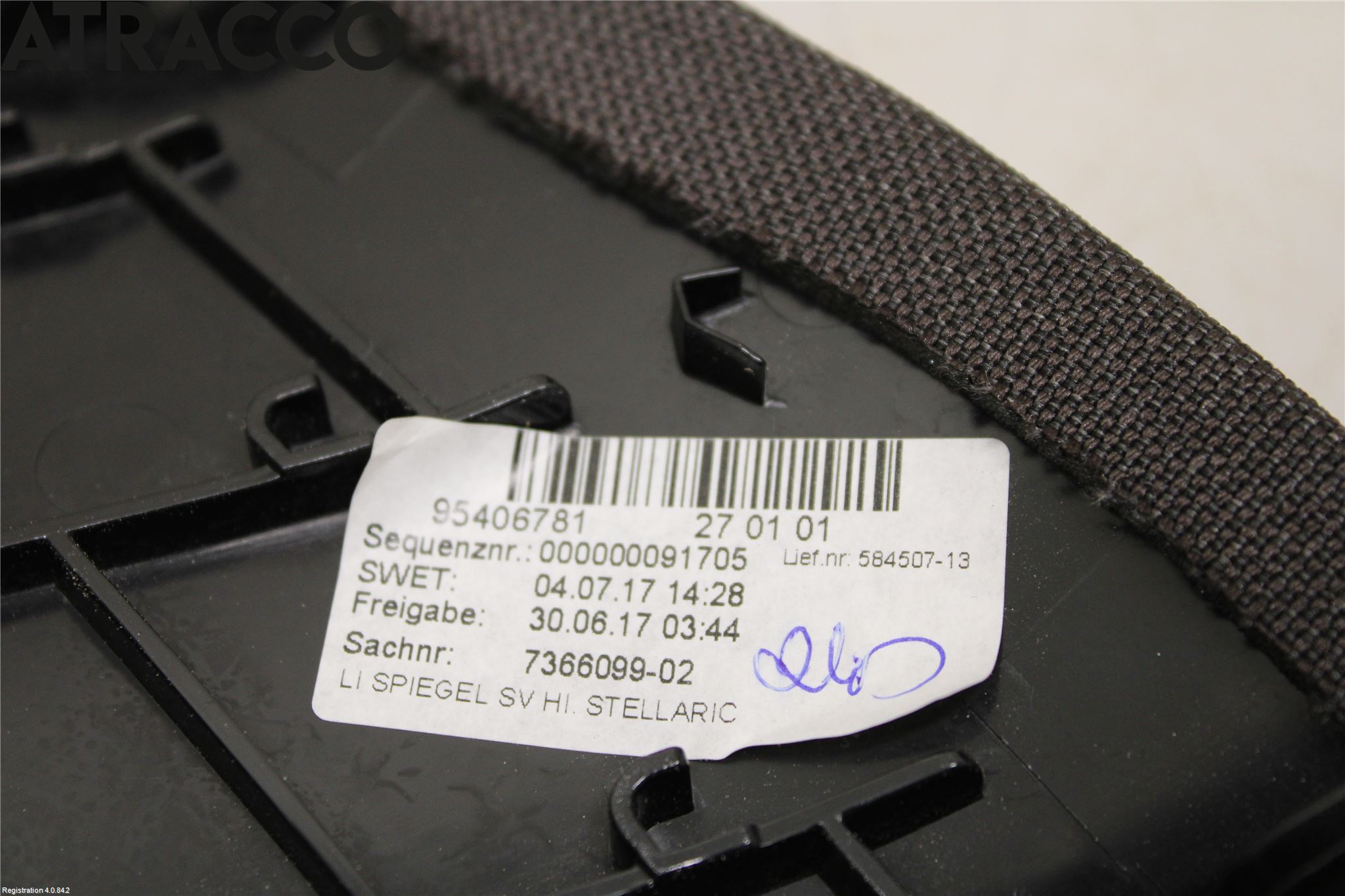 BMW i3 I01 13-22 Innr Sidetrekk-Deksel