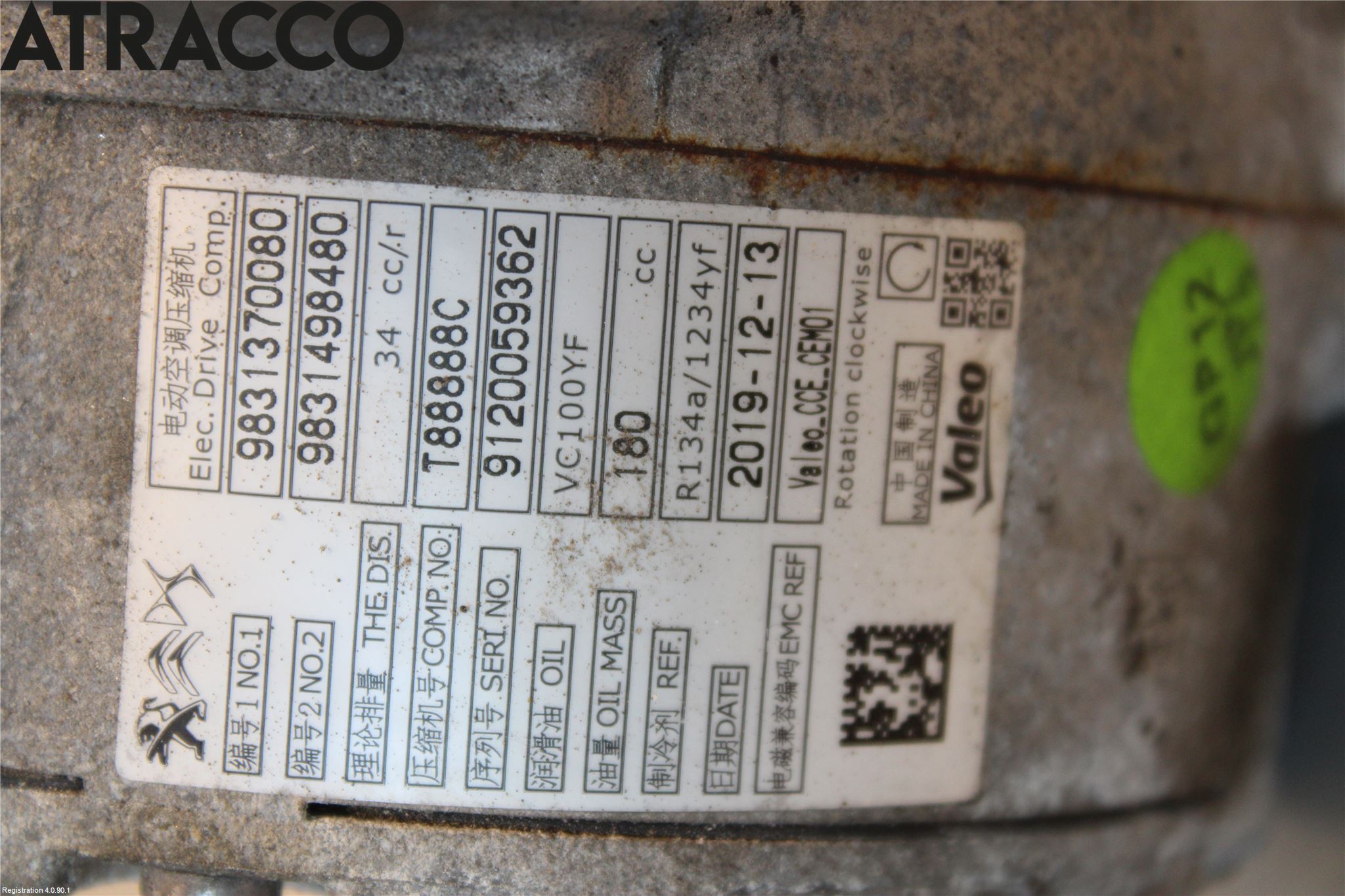 Opel CORSA F, CORSA-E 20- Varme Ac Kompressor