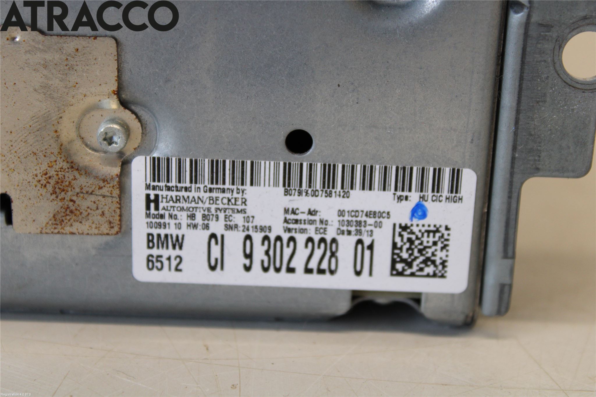 BMW 3 F30/F31/F80 12-19 Stereo Radio Med Cd