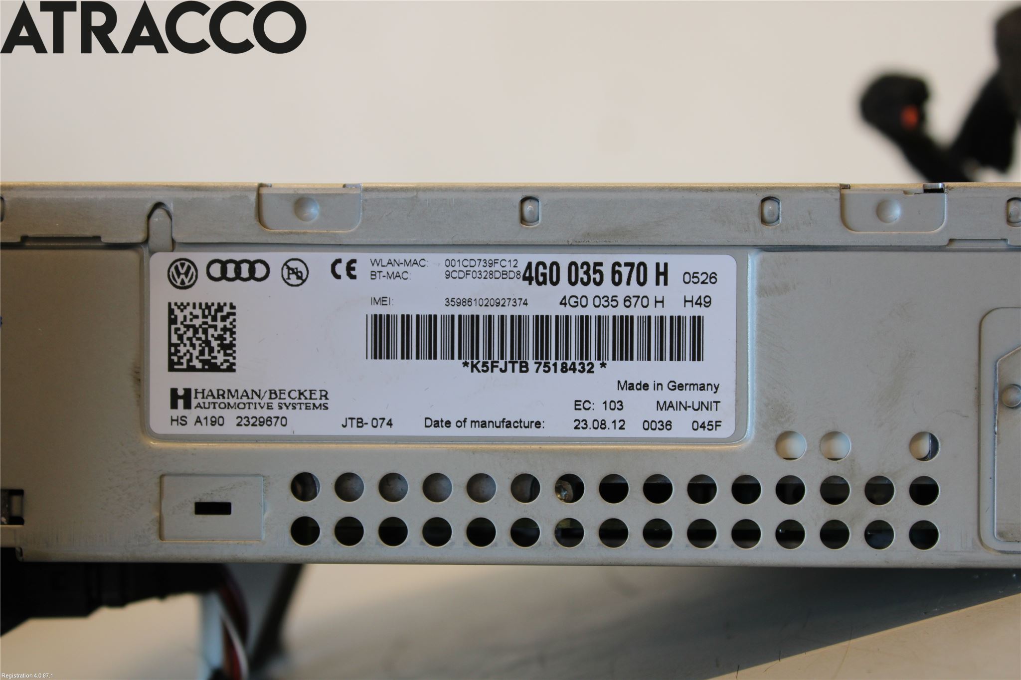 Audi A6 ALLROAD 12-18 Stereo Radio Med Cd