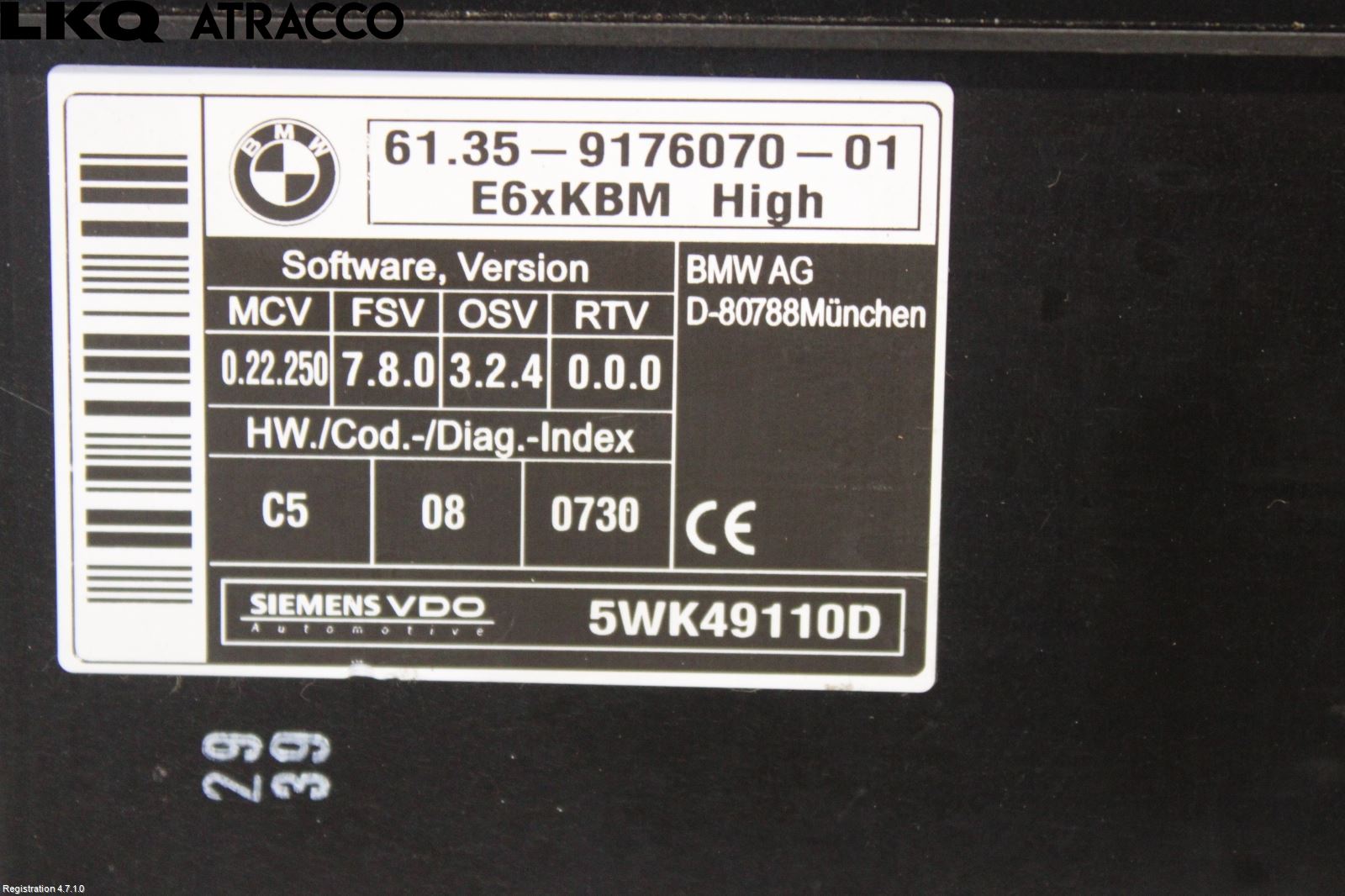 BMW 5 E60/61 Sed/Tou 02-10 Styreenhet Øvrig