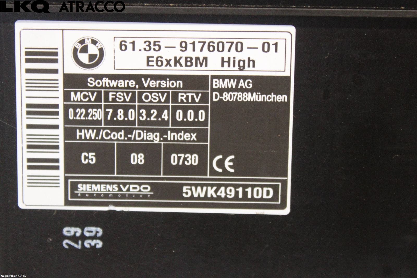 BMW 5 E60/61 Sed/Tou 02-10 Styreenhet Øvrig