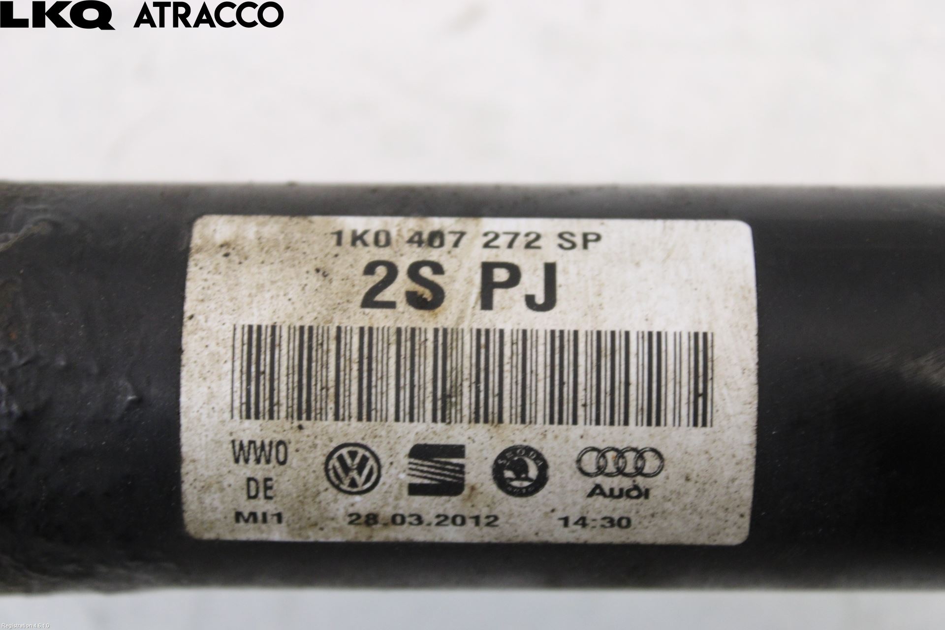 Volkswagen VW GOLF VI 09-13 Drivaksel Foran Kompl Høyre