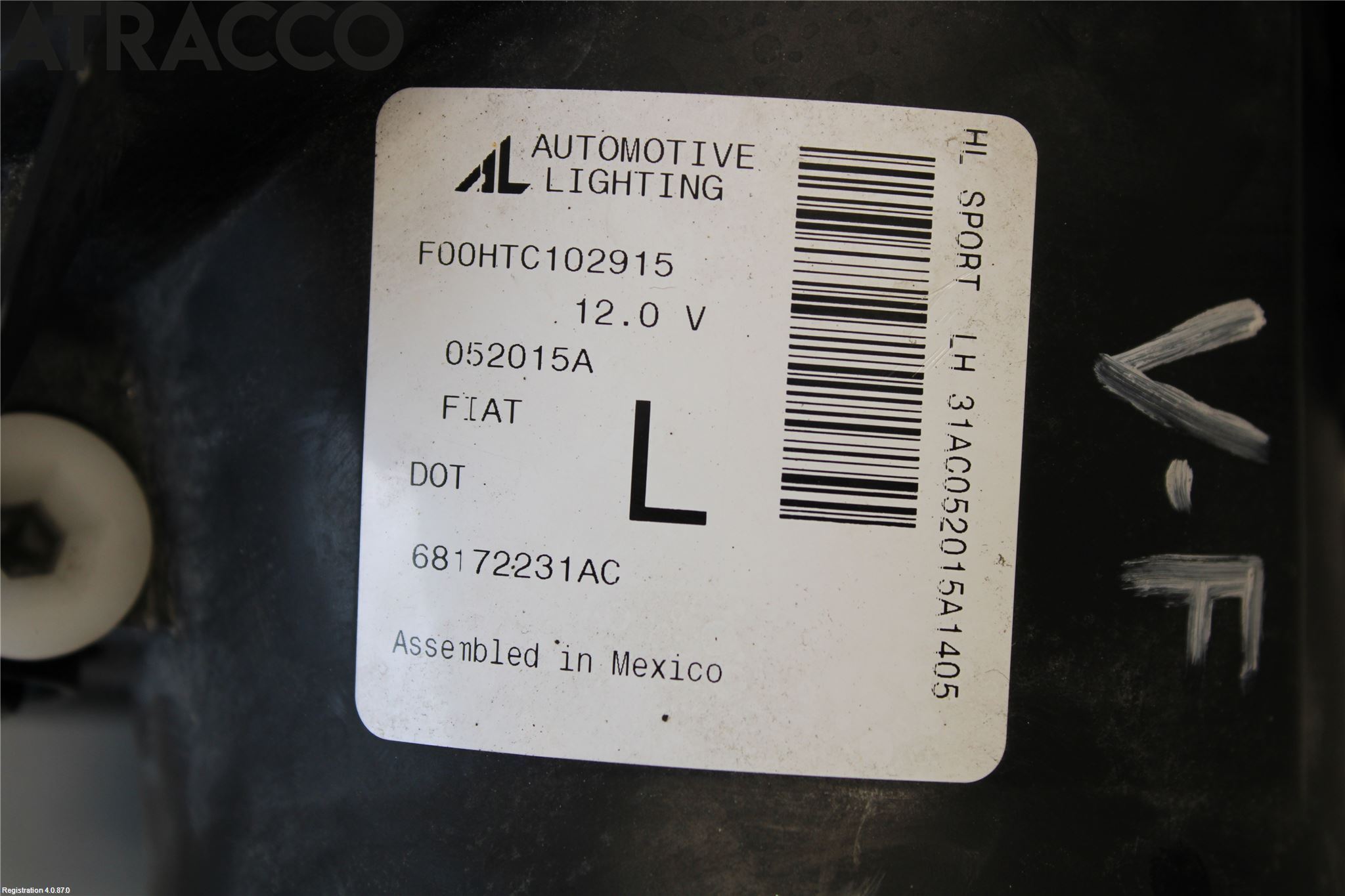 Fiat 500 07- Frontlykt Venstre