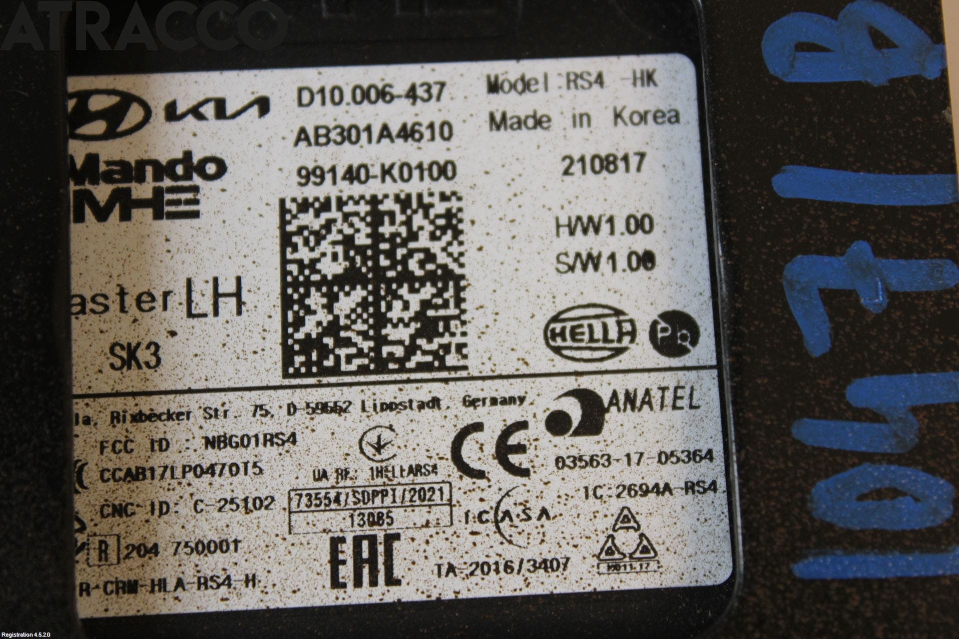 Kia SOUL 09- Sensor Kollisjonsbeskyttelse