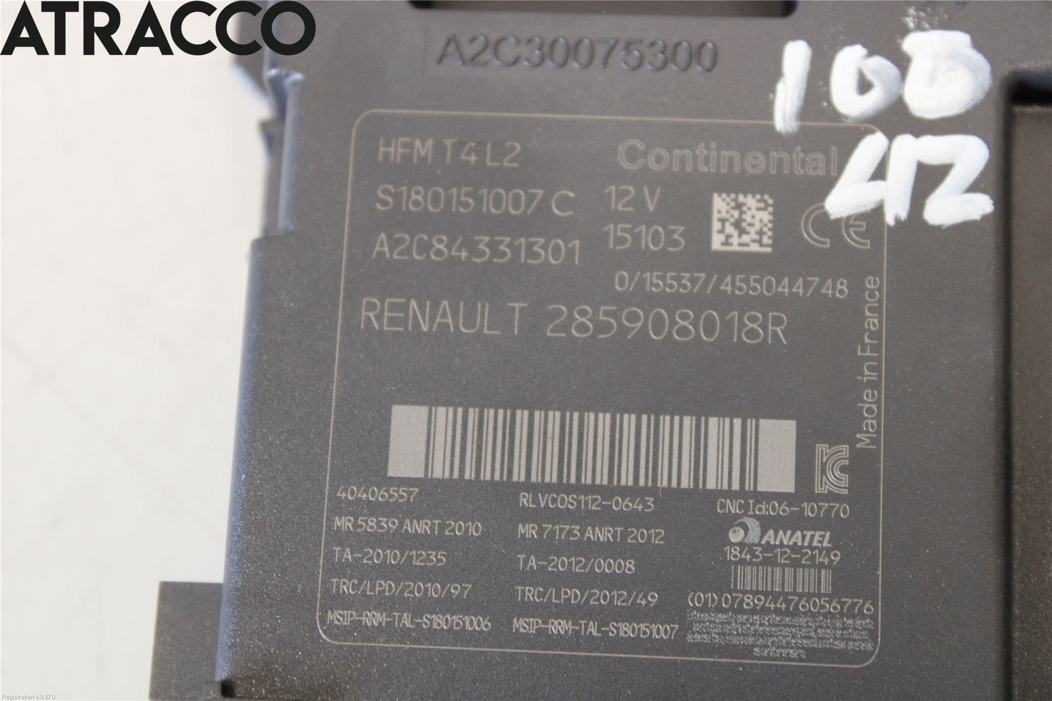 Renault CAPTUR 13-19 Tenningslås - Rattlås