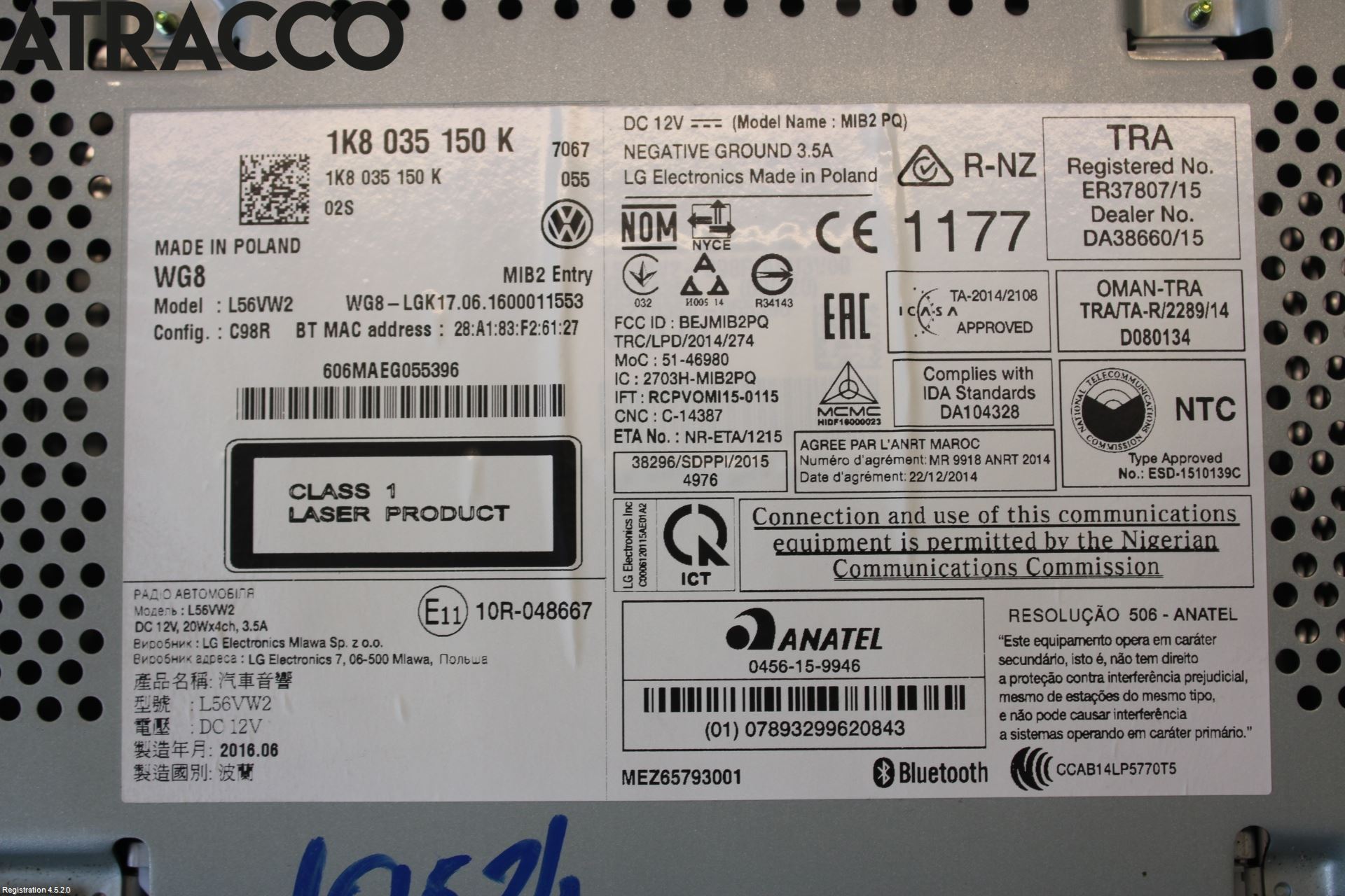 Volkswagen VW TRANSP/CARAVELLE (T6) 16-22 Stereo Radio Med Cd