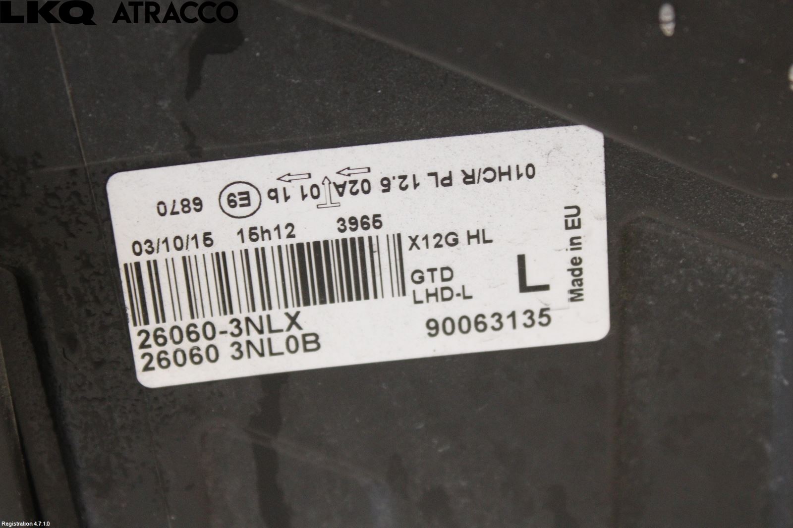 Nissan LEAF 11-17 Frontlykt Venstre