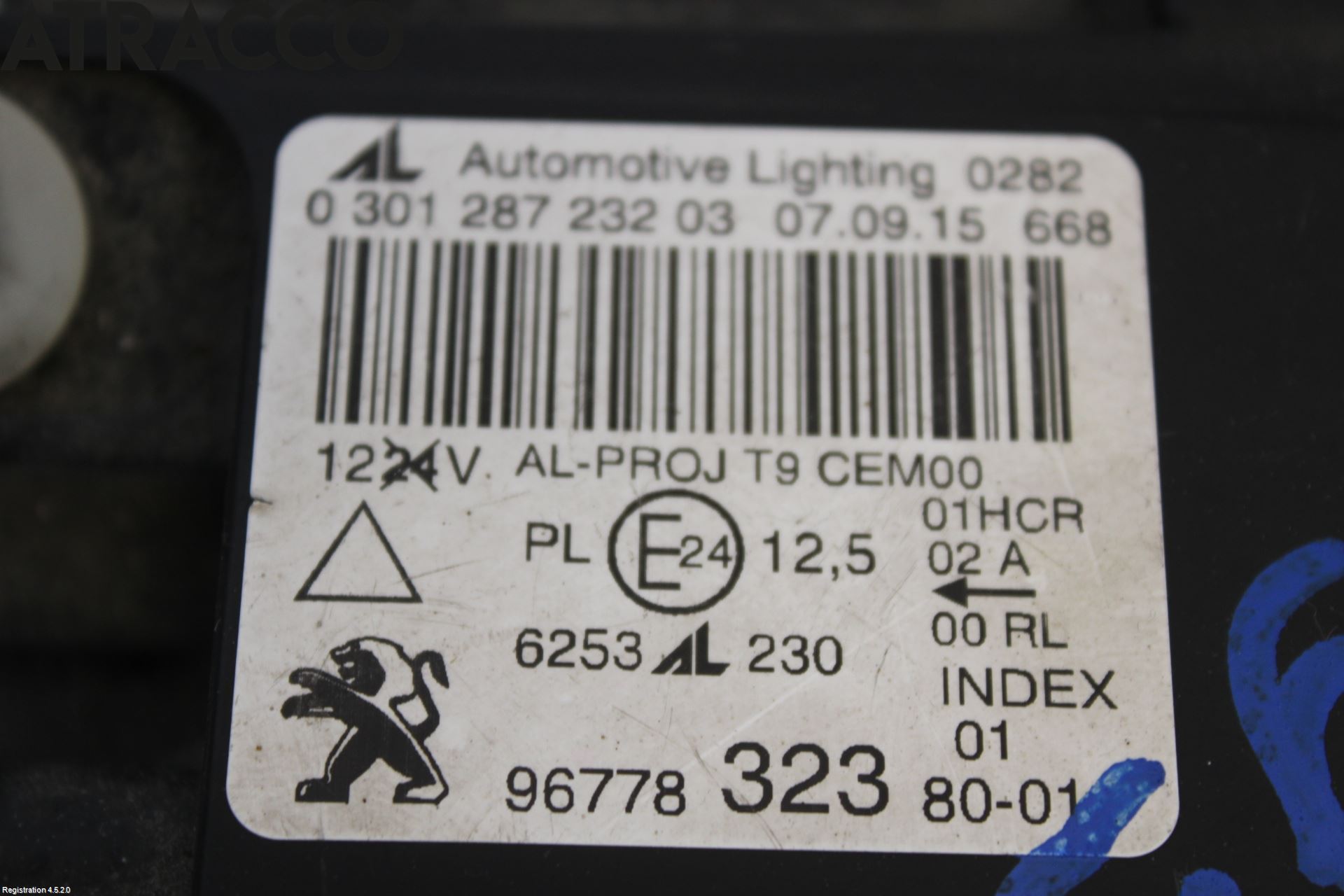 Peugeot 308 14-21 Frontlykt Høyre