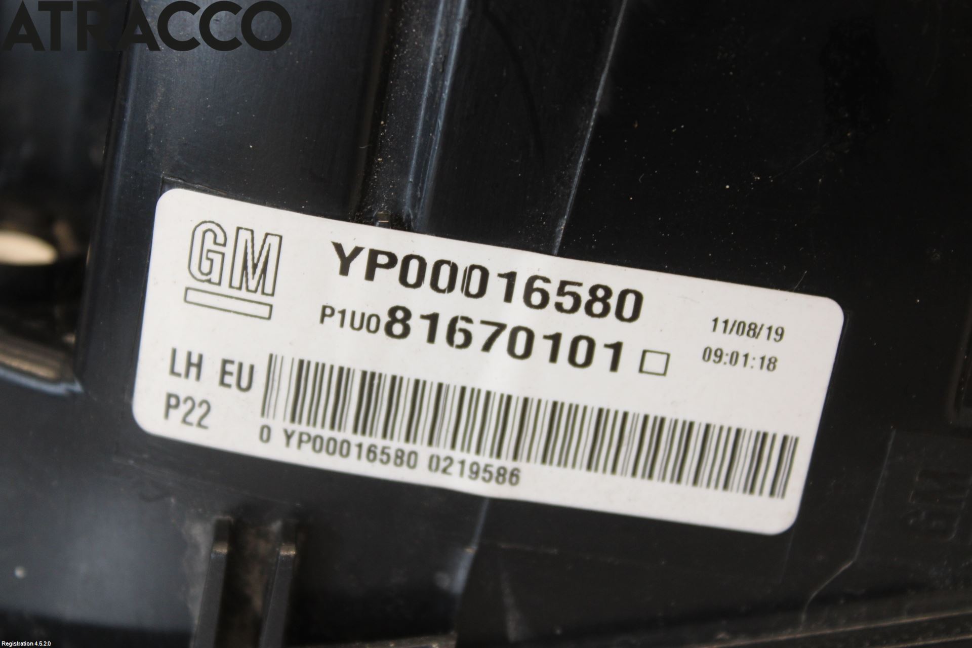 Opel GRANDLAND X 18- Baklykt Venstre  På Luke(Indre