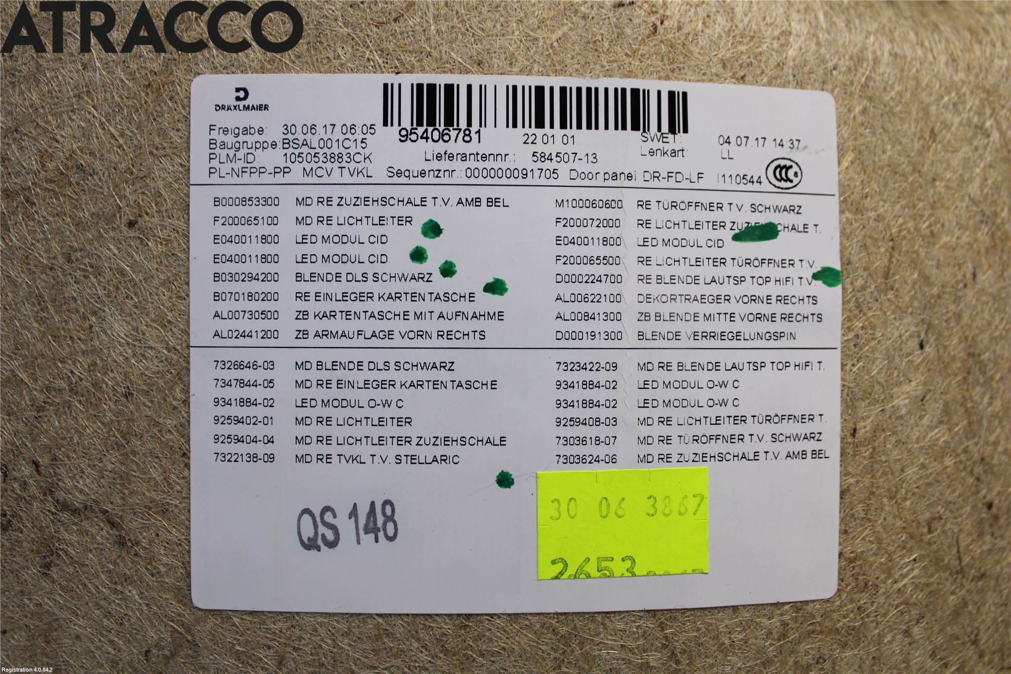 BMW i3 I01 13-22 Innr Dørtrekk Høyre