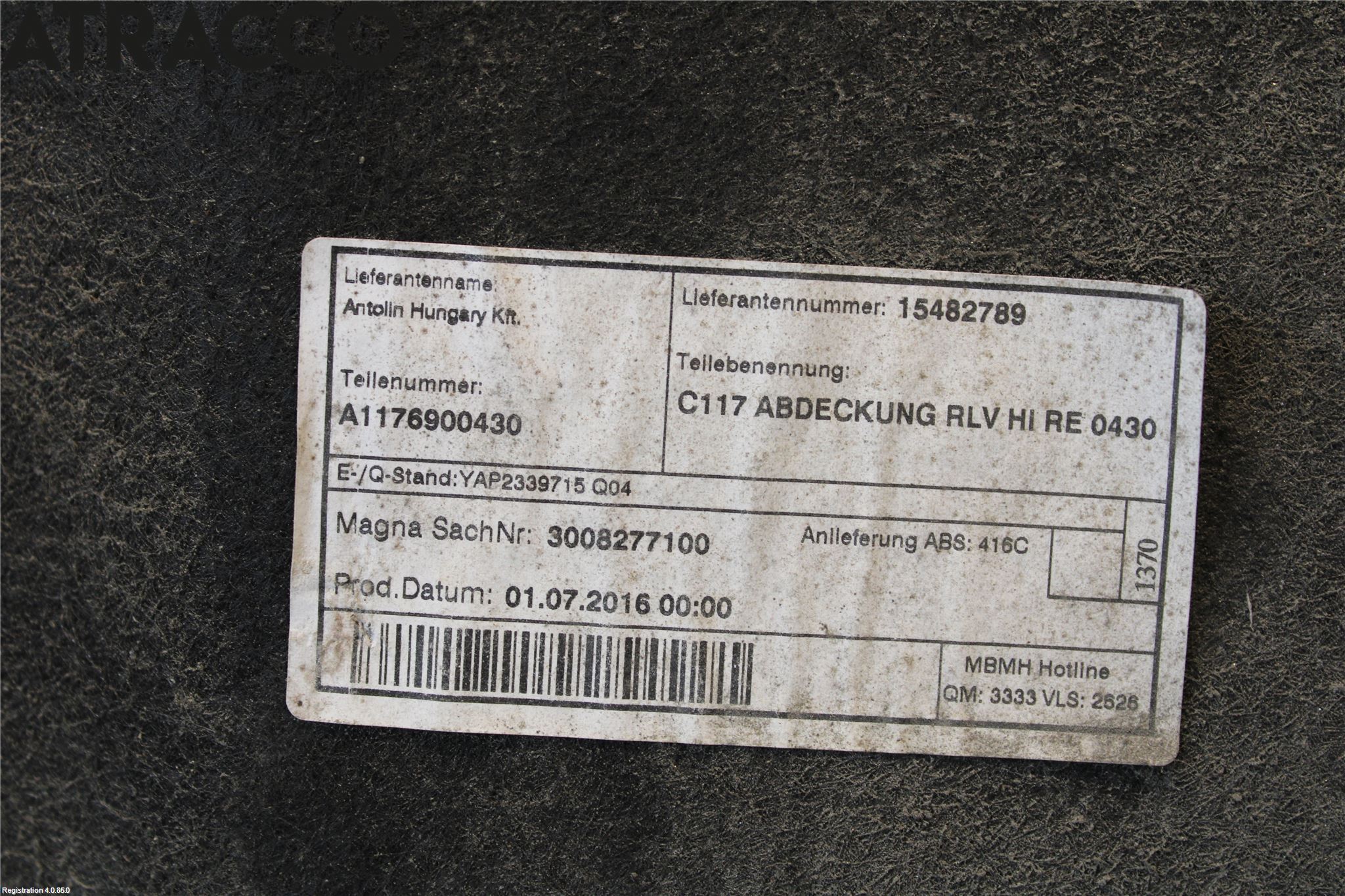 Mercedes-Benz MB CLA-KLASS (C117/X117) 13-19 Skjerm Indre