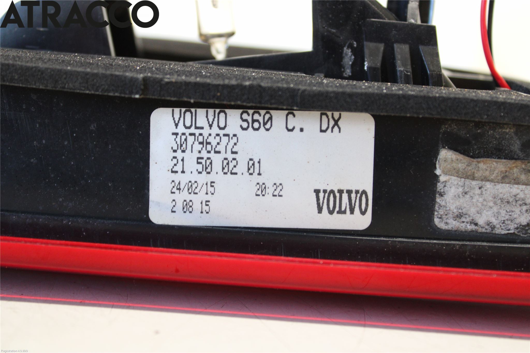 Volvo S60 14-18 Baklykt Høyre  På Luke(Indre)