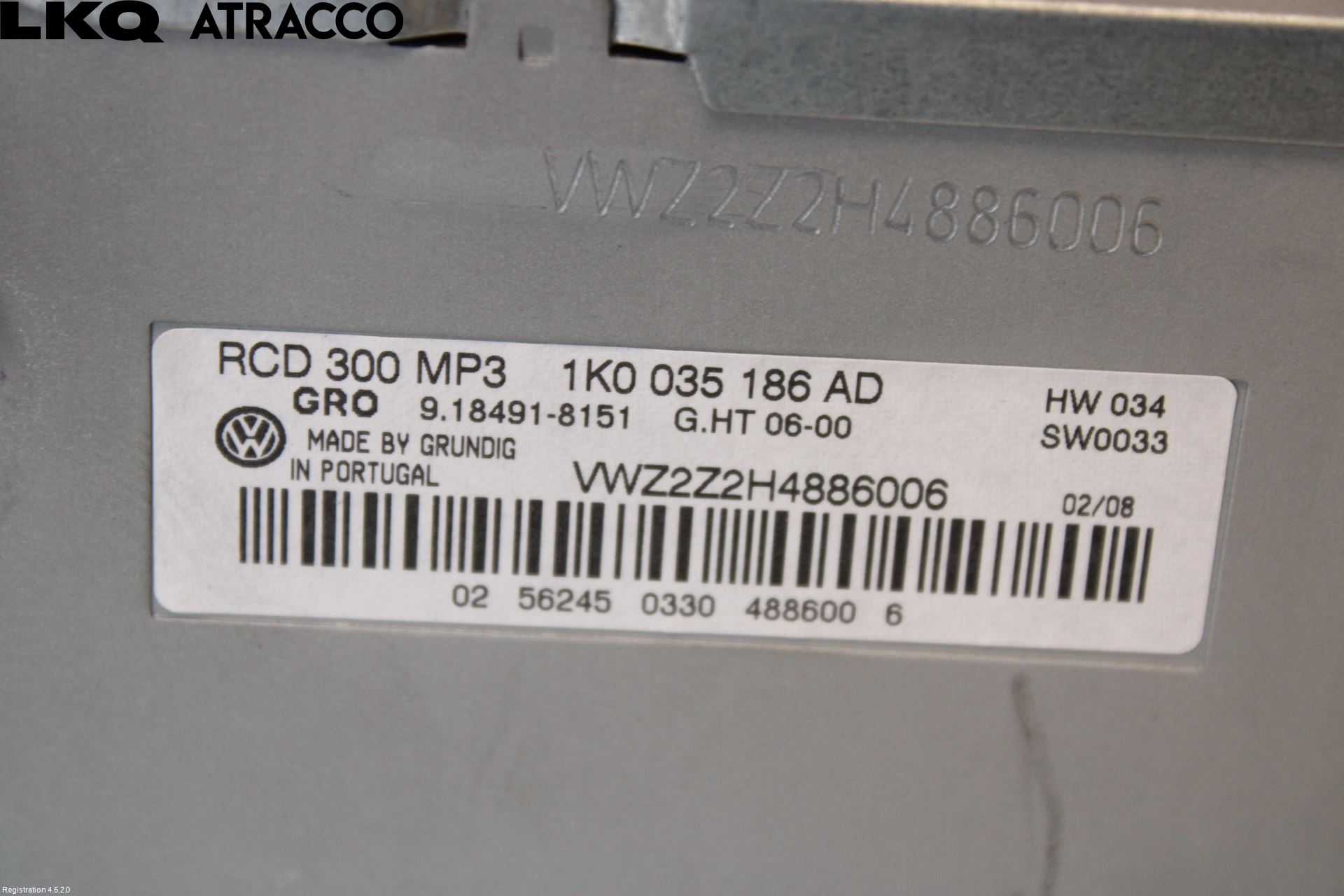 Volkswagen VW GOLF V 04-09 Stereo Radio Med Cd