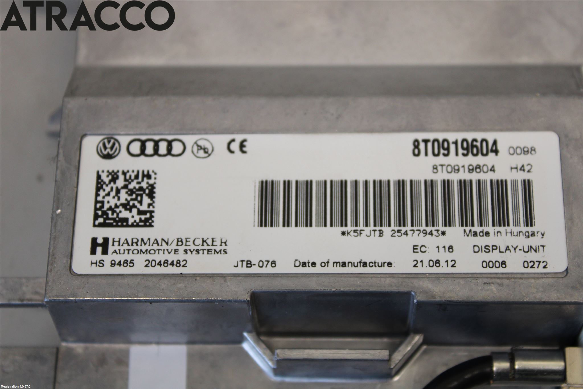 Audi A4/S4 08-11 Multifunktionsdisplay