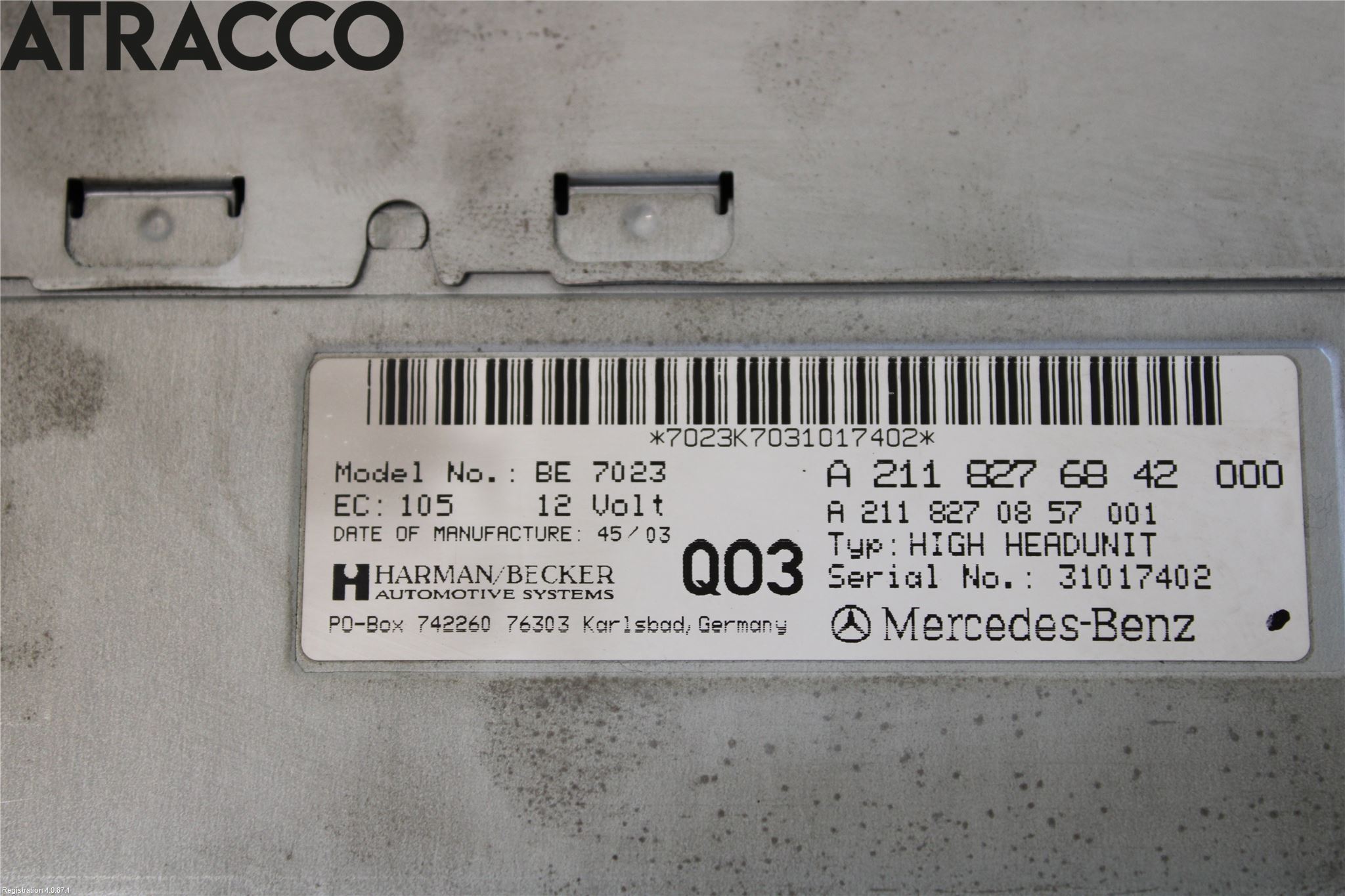 Mercedes-Benz MB E-KLASS (W211) 02-09 Multifunktionsdisplay