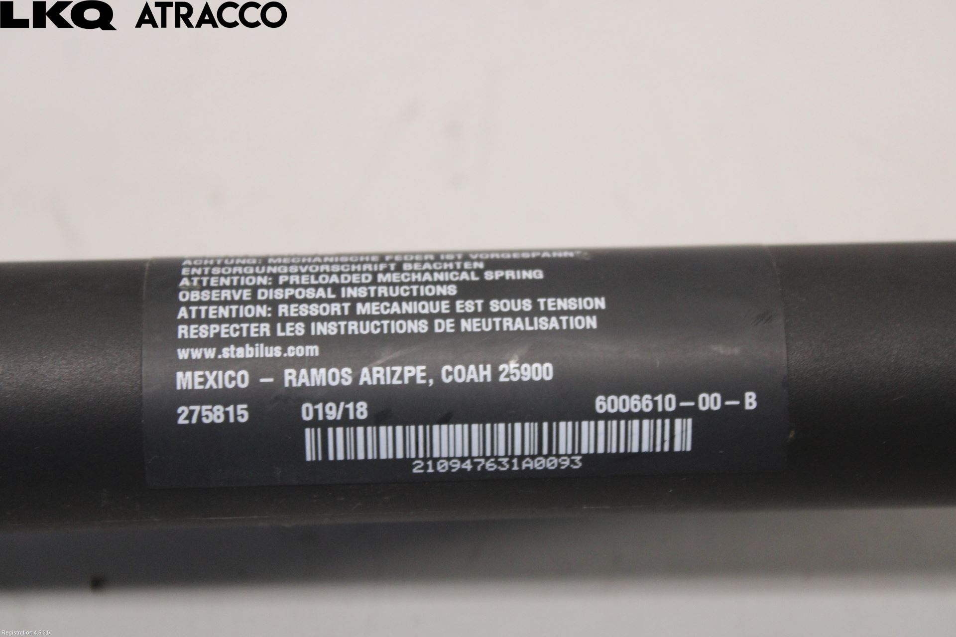 Tesla MODEL S 13- Bakluke Demper-Gassfjær