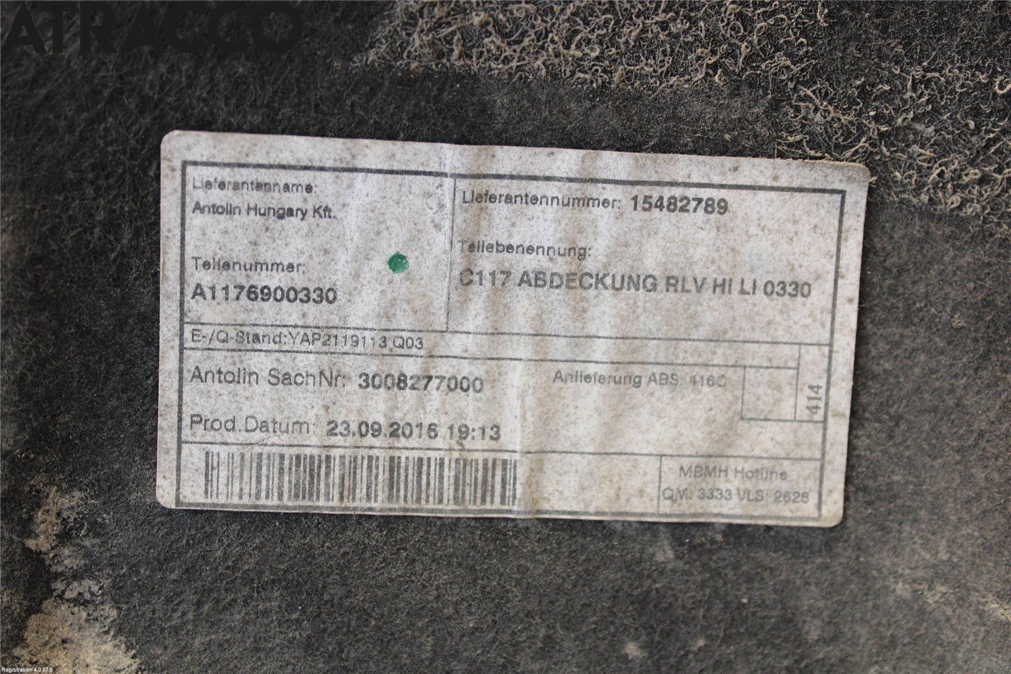 Mercedes-Benz MB CLA-KLASS (C117/X117) 13-19 Skjerm Indre