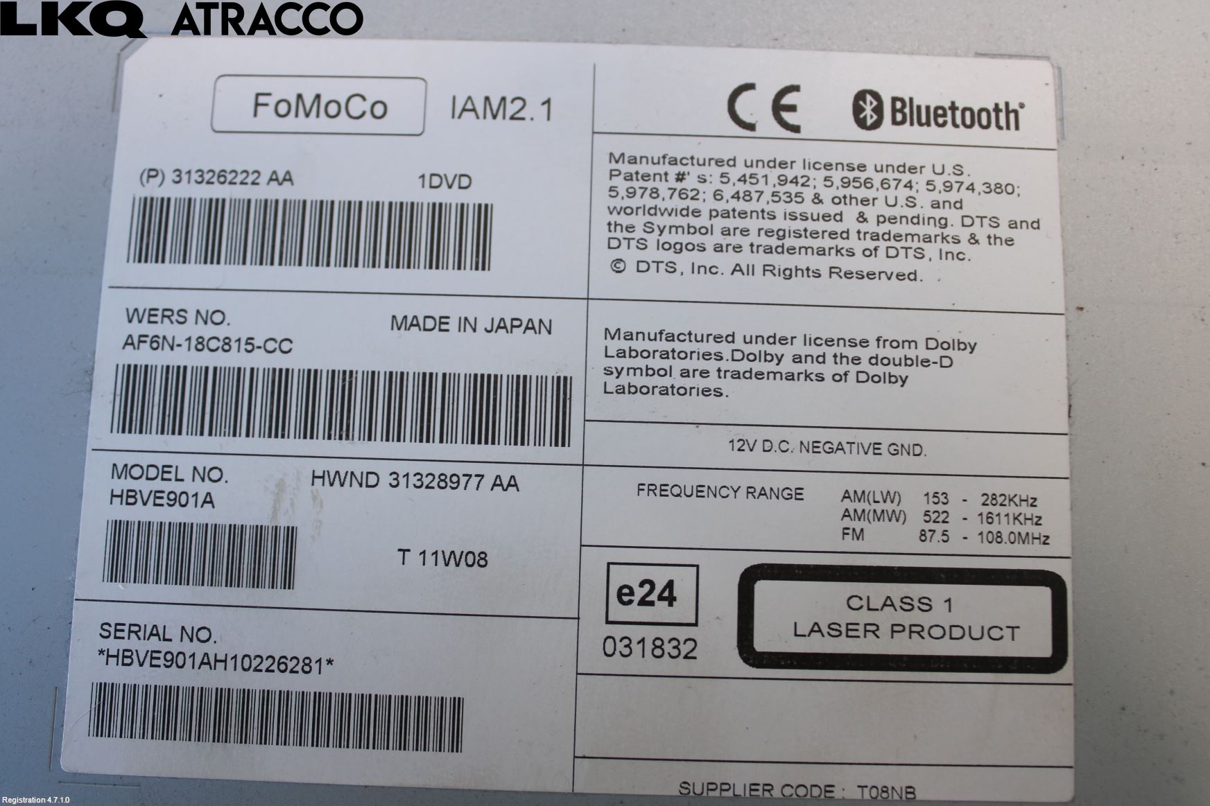 Volvo V60 11-13 Stereo Radio Med Cd