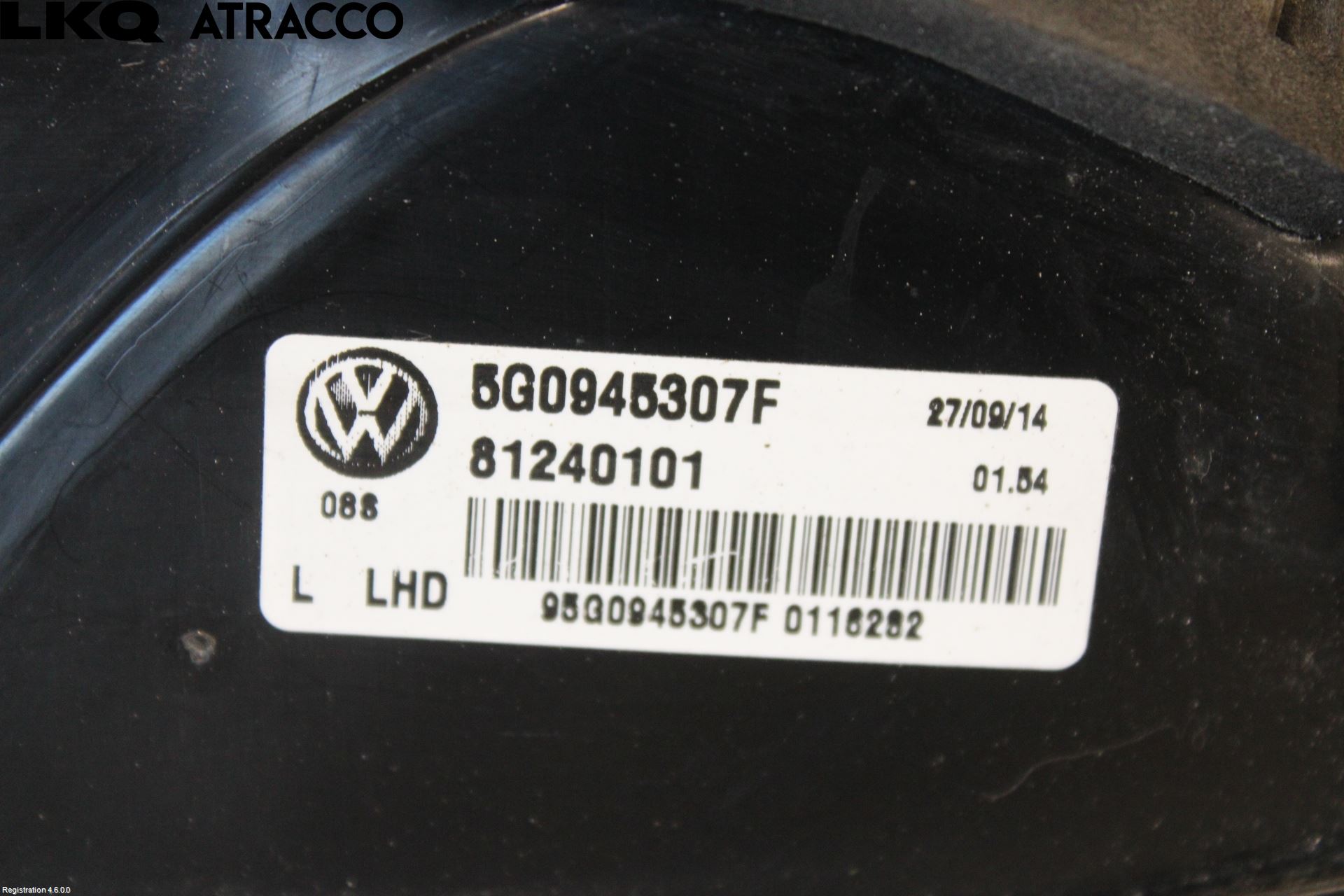 Volkswagen VW GOLF / E-GOLF VII 13-20 Baklykt Venstre  På Luke(Indre