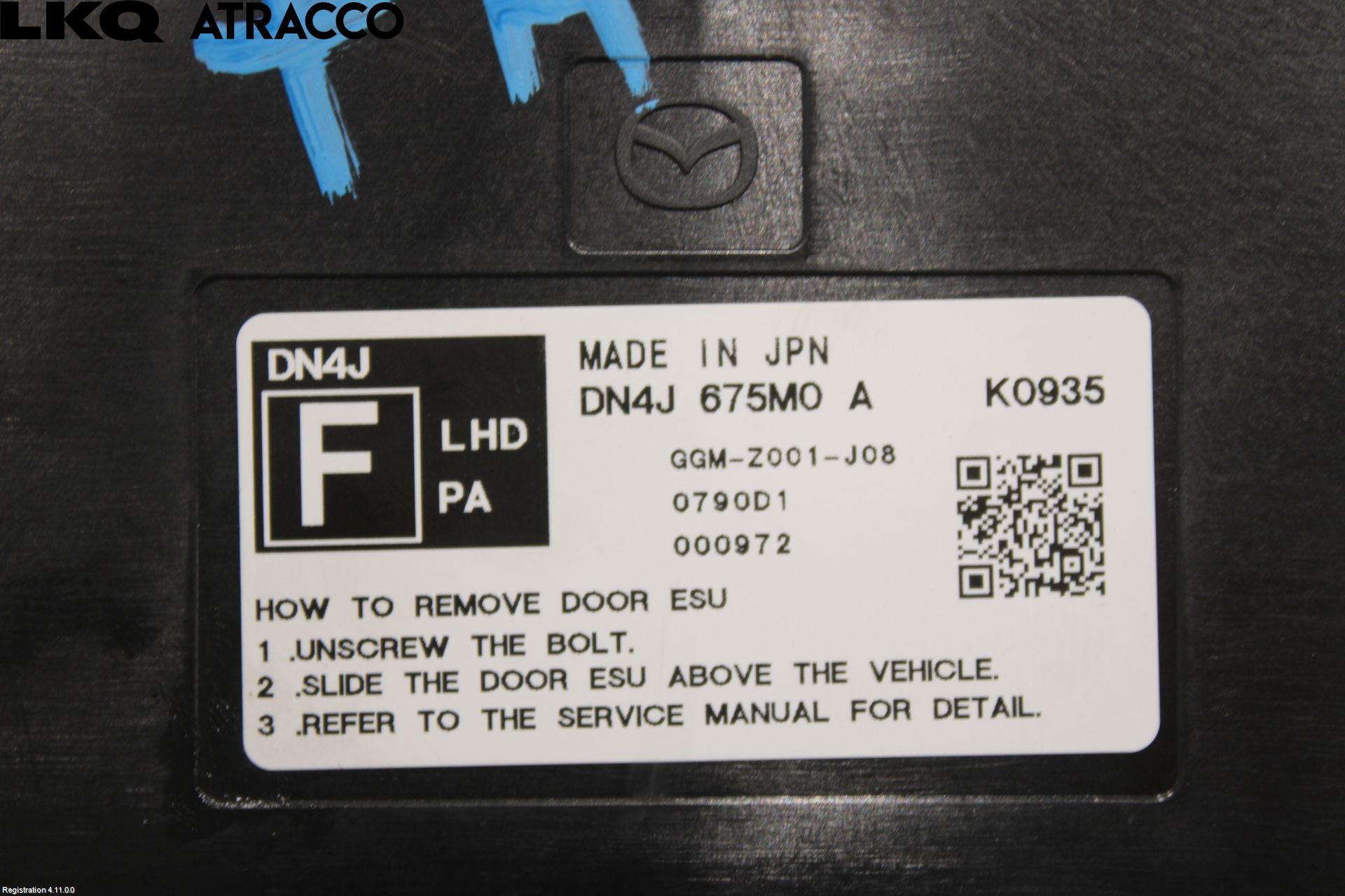 Mazda MX-30 20- Styreenhet Dør