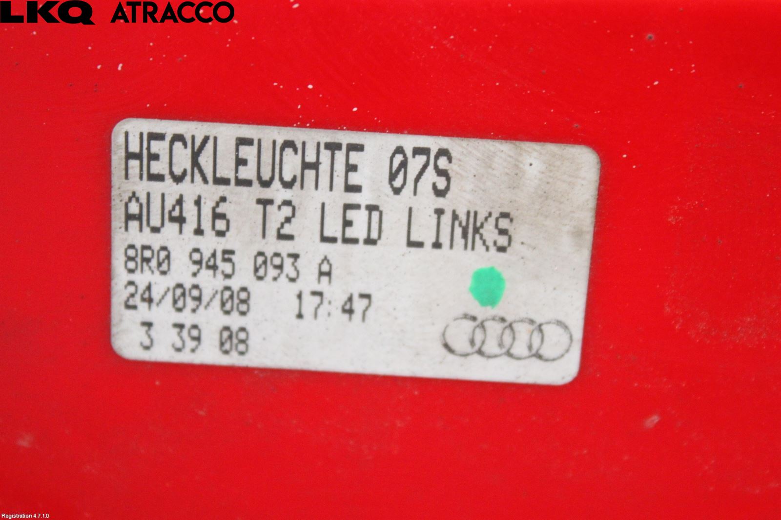 Audi Q5 09-16 Baklykt Venstre