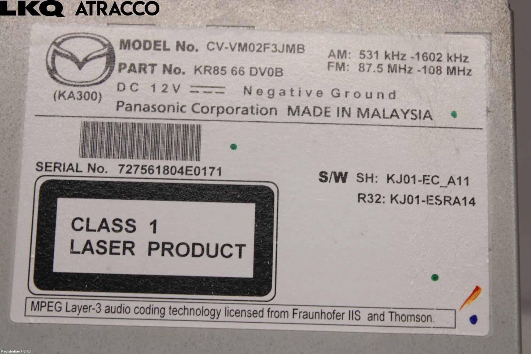 Mazda CX-5 12-17 Stereo Radio Med Cd