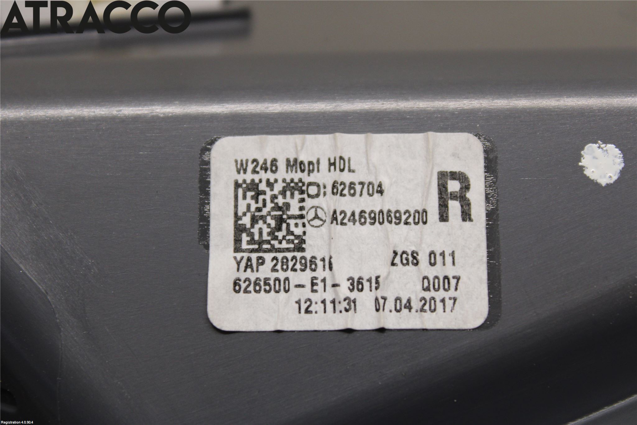 Mercedes-Benz MB B-KLASS (W246/W242) 12-19 Baklykt Høyre  På Luke(Indre)